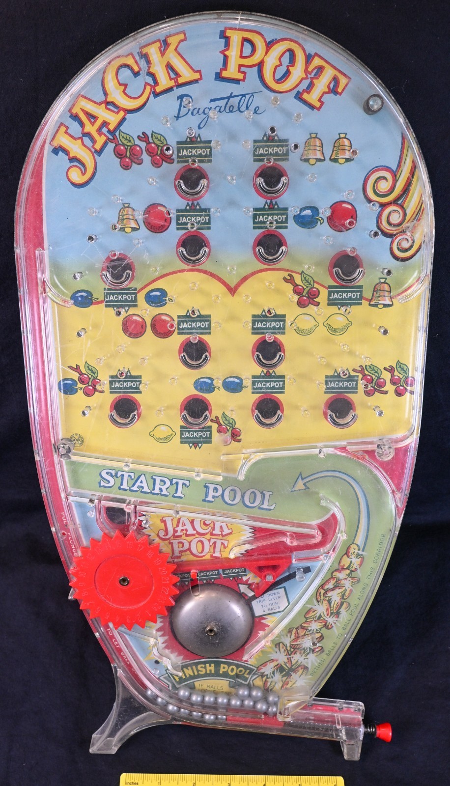 Vintage JackPot Bagatelle Marble Game, Marx, 1950’s, Free Shipping, RRCA, S1658