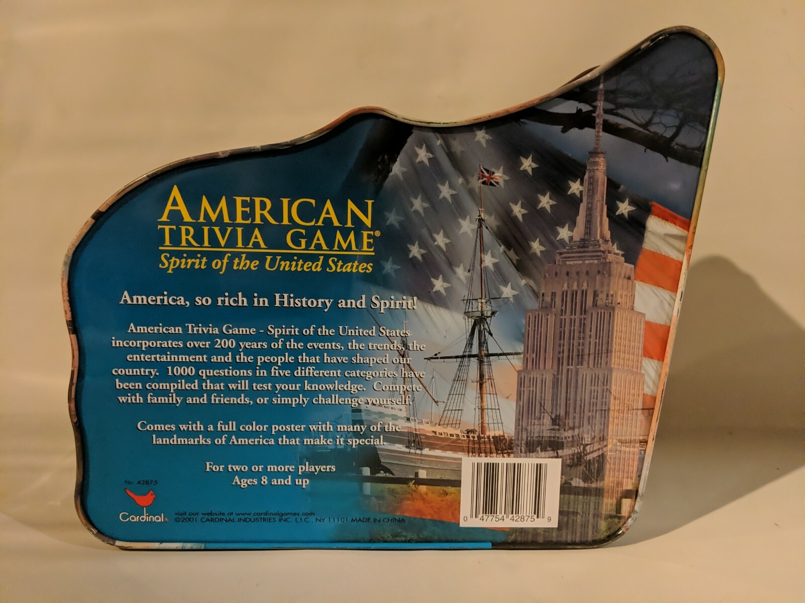 American Trivia Game 2001 Spirit of the United States – Metal Tin – Educational