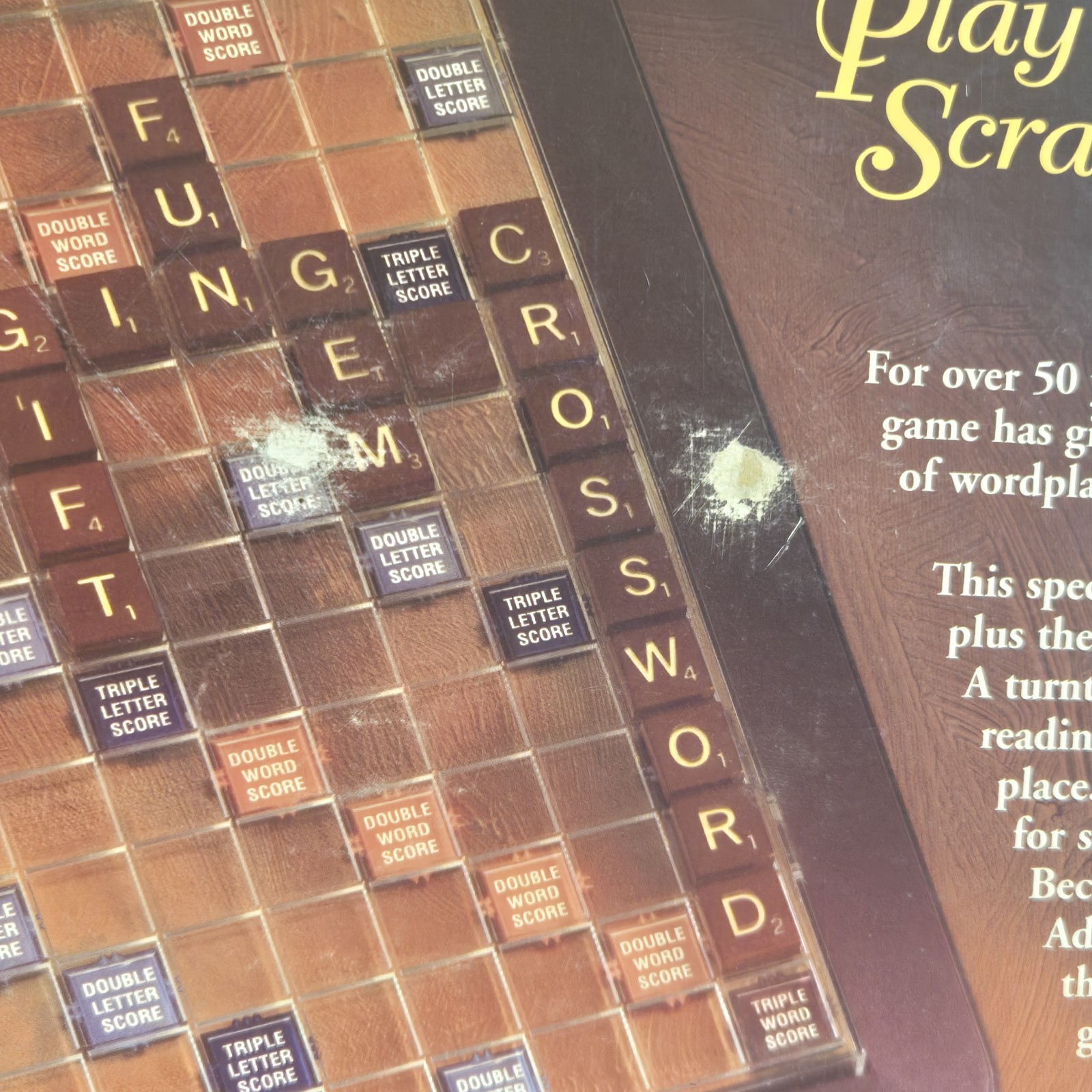 1999 Scrabble Deluxe Rotating Turntable Edition w/Maroon Tiles **COMPLETE**