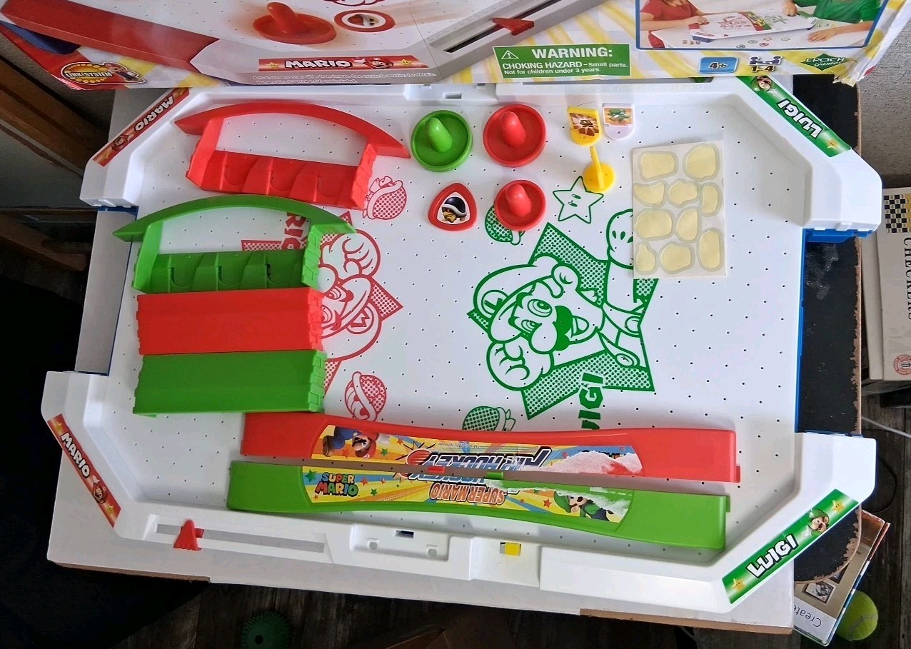 Epoch Super Mario Brothers Air Hockey Tabletop Skill and Action Game Works READ