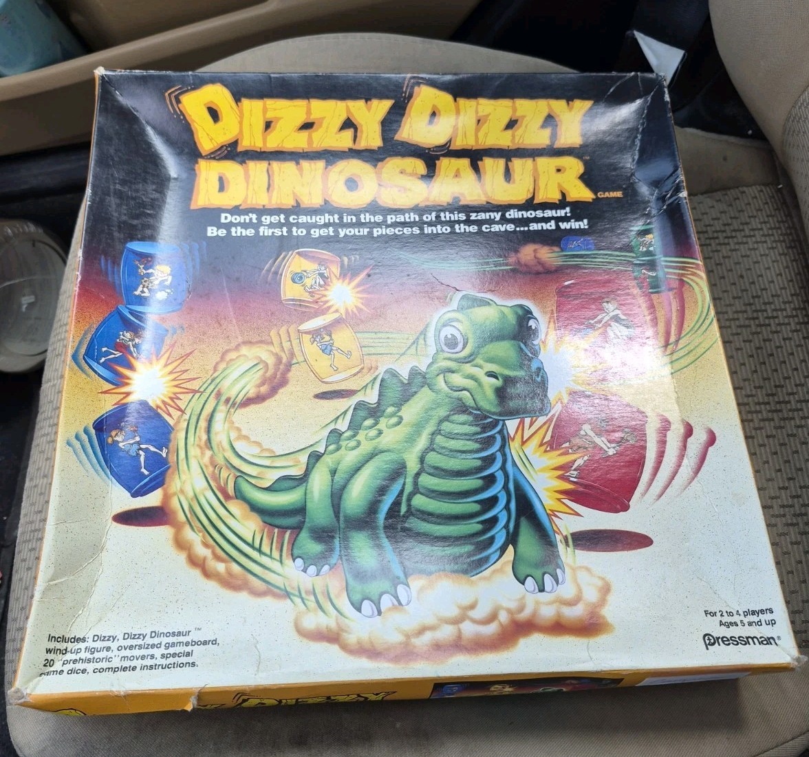 Dizzy Dizzy Dinosaur 1987 Pressman Wind-Up Dino VINTAGE COMPLETE