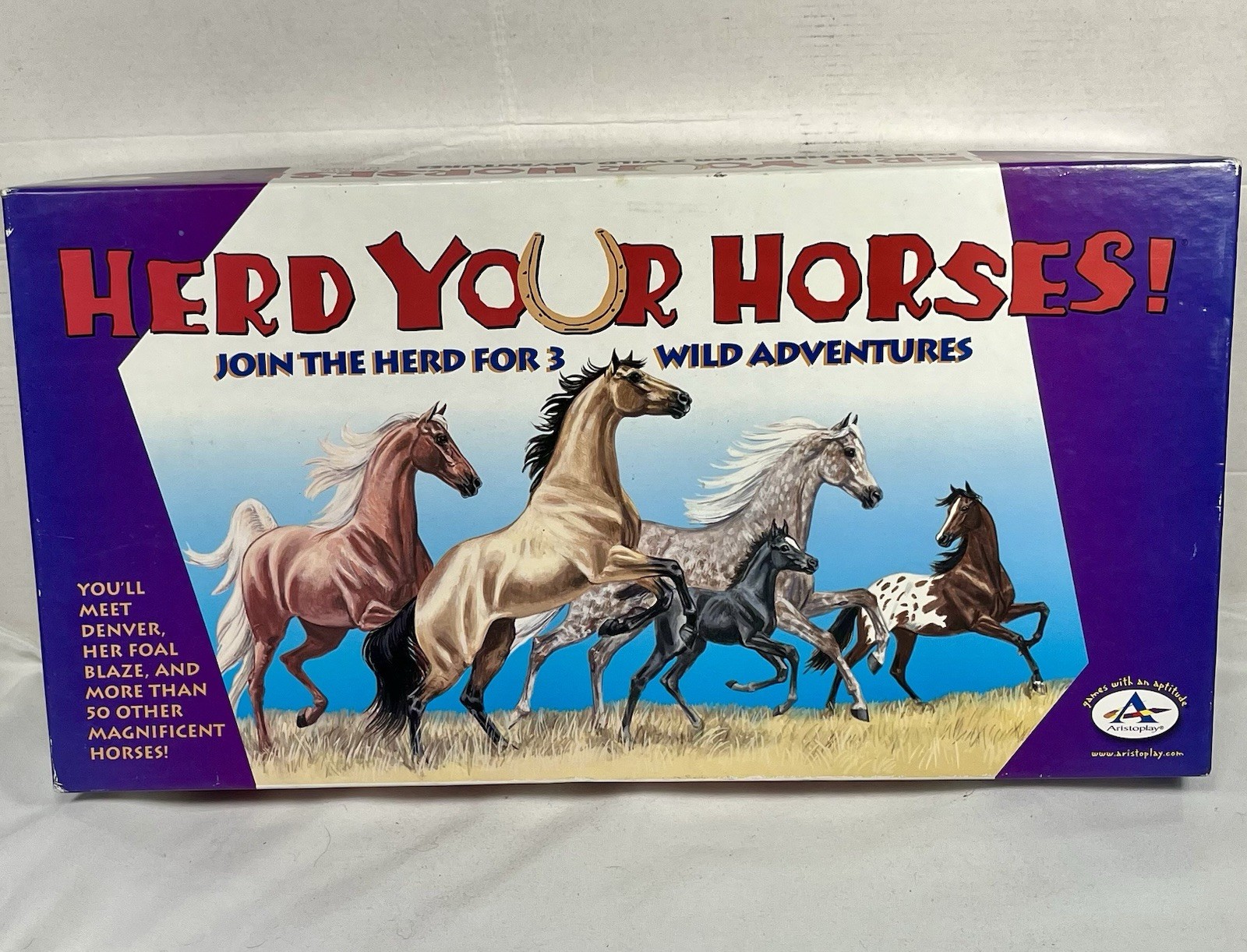 Herd Your Horses Wild Mustang Board Game 1993 Aristoplay 100% Complete
