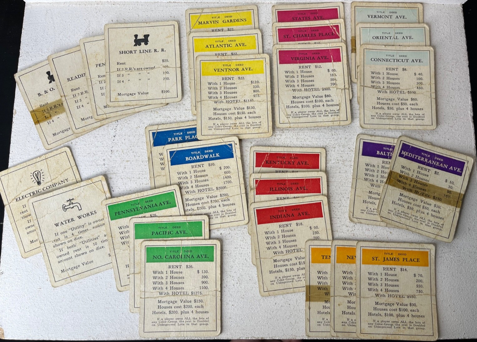 All ORIGINAL WWII Era Monopoly Game Composite Wood Pieces