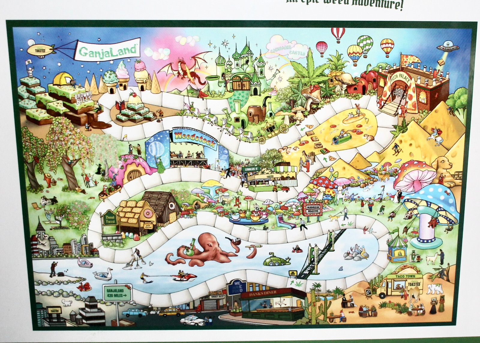 GANJALAND An Epic Weed Adventure! Board Game for Adults NEW Sealed Box