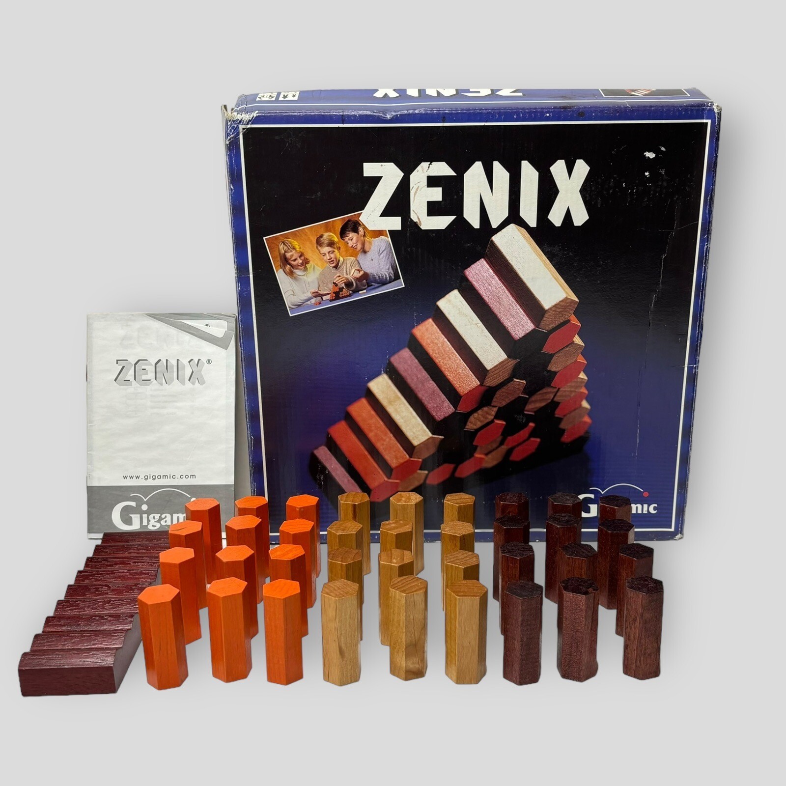 Zenix Wooden Stacking Party Board Game Gigamic 2000 Vintage France COMPLETE