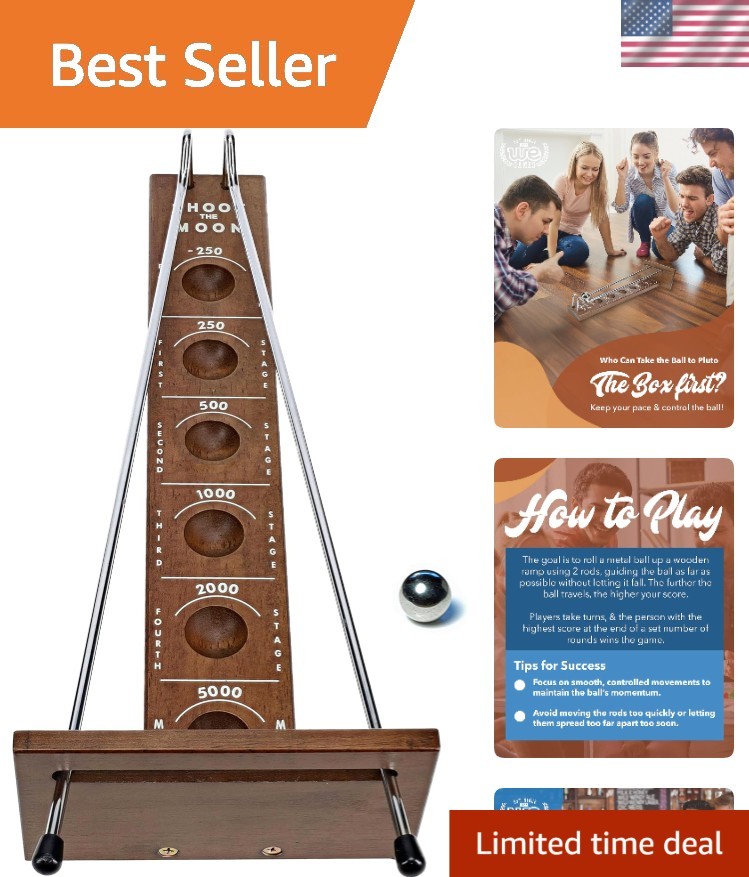 Classic 17.5” Shoot The Moon Game in Walnut Wood – Perfect for Game Nights