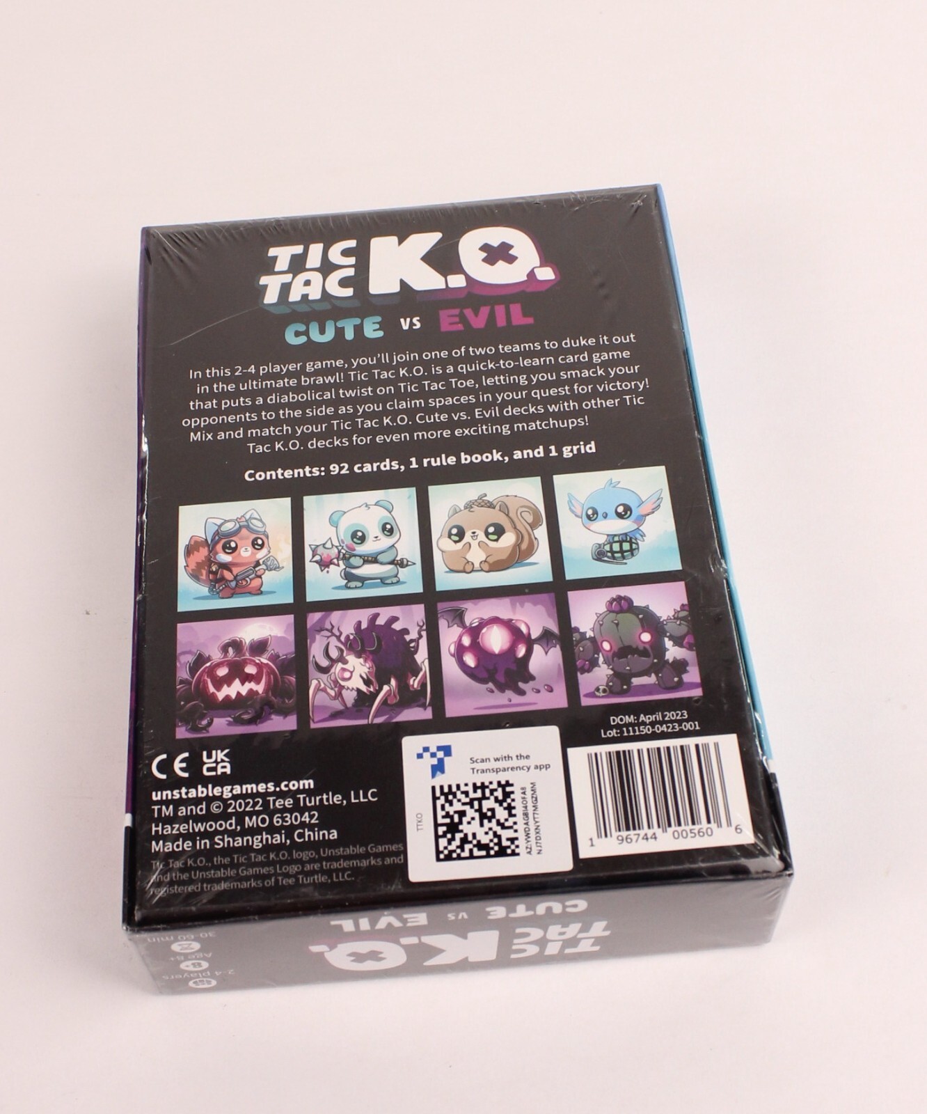 Tic Tac KO Cute vs Evil Card Game Unstable Games NEW