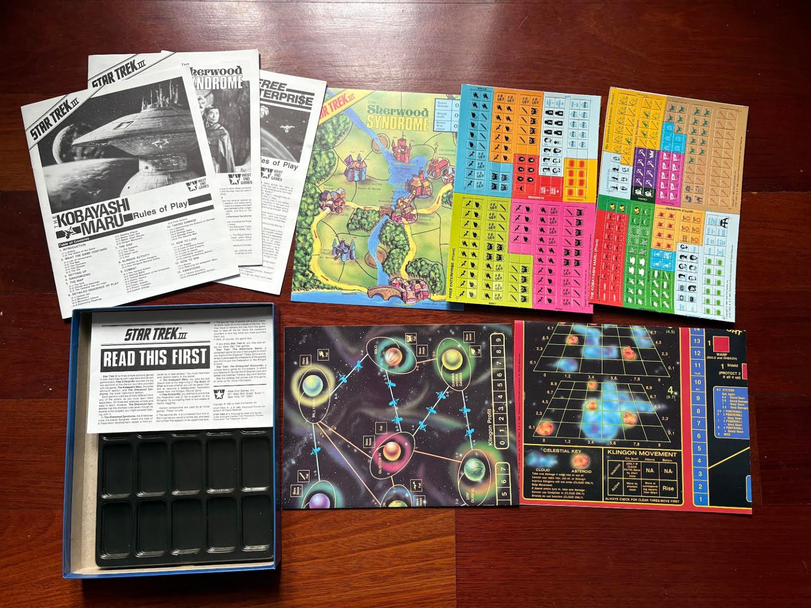 Star Trek III 3 solitaire board games West End Games UNPUNCHED COMPLETE
