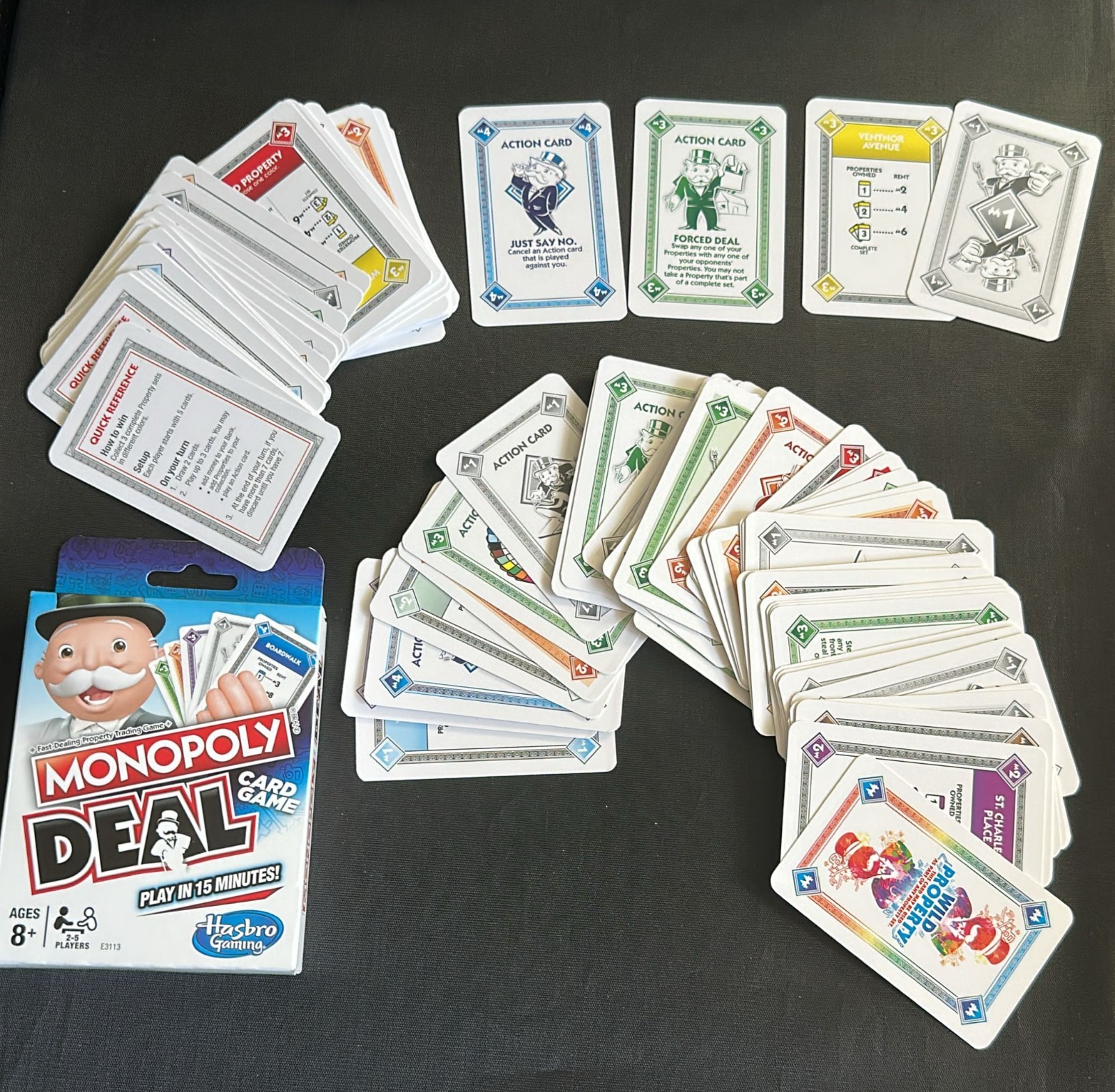 Monopoly Deal Quick-Playing Card Game for Families, Kids Ages 8 and Up and 2-5 P