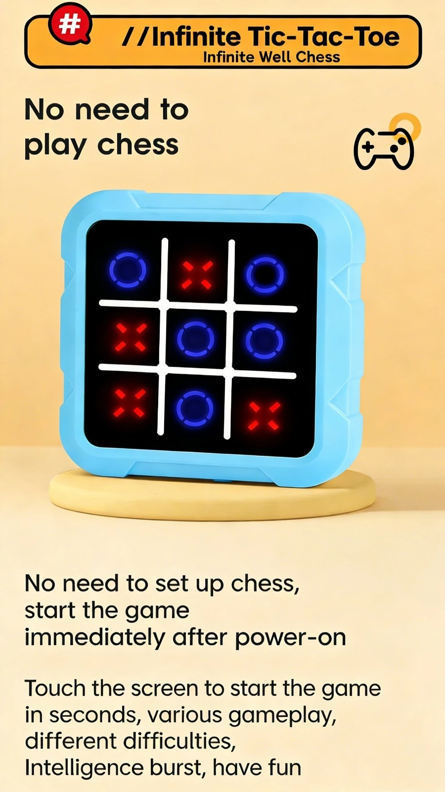 Electronic Chessboard Tic Tac Toe Multifunctional Children’s Education Strategy