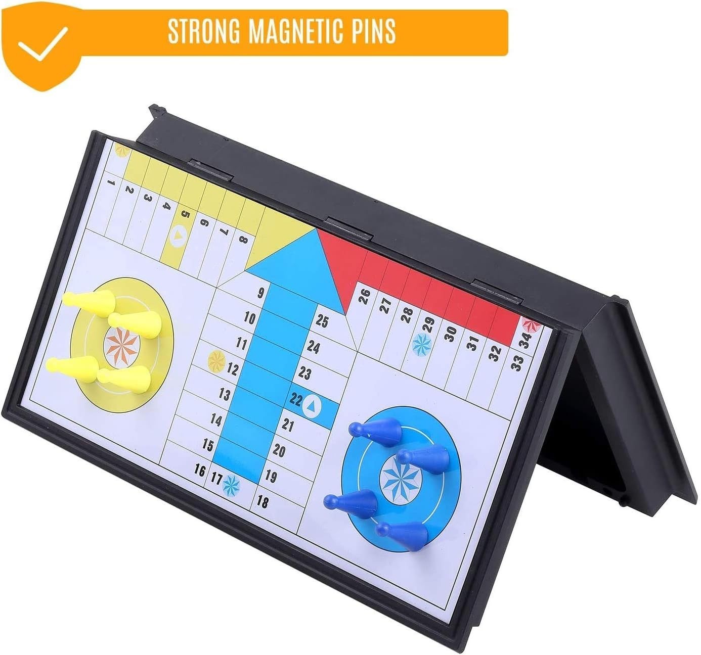 Magnetic Ludo Traditional Board Brain Game 9.7 X 9.7 in Travel Size Family Time