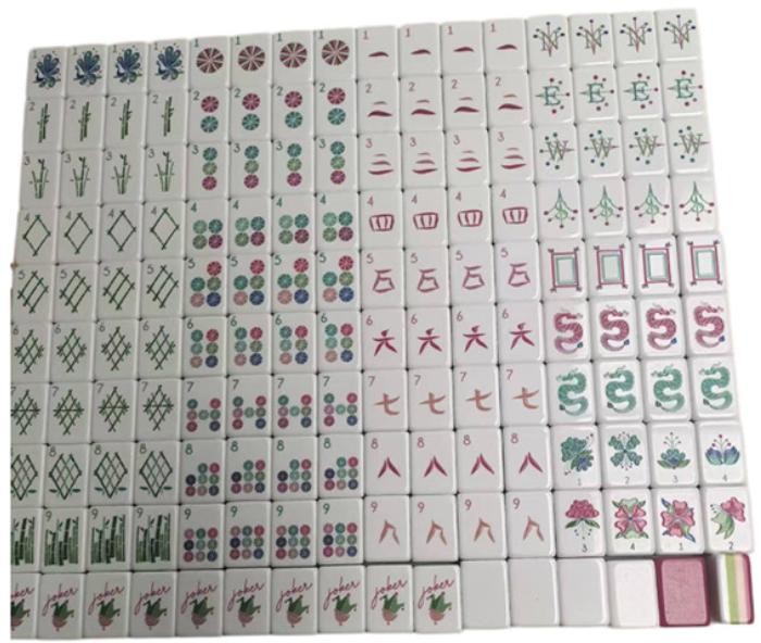 NEW! Vibrant Layered Mahjong Tiles – American Set 160 Tiles – Rose red