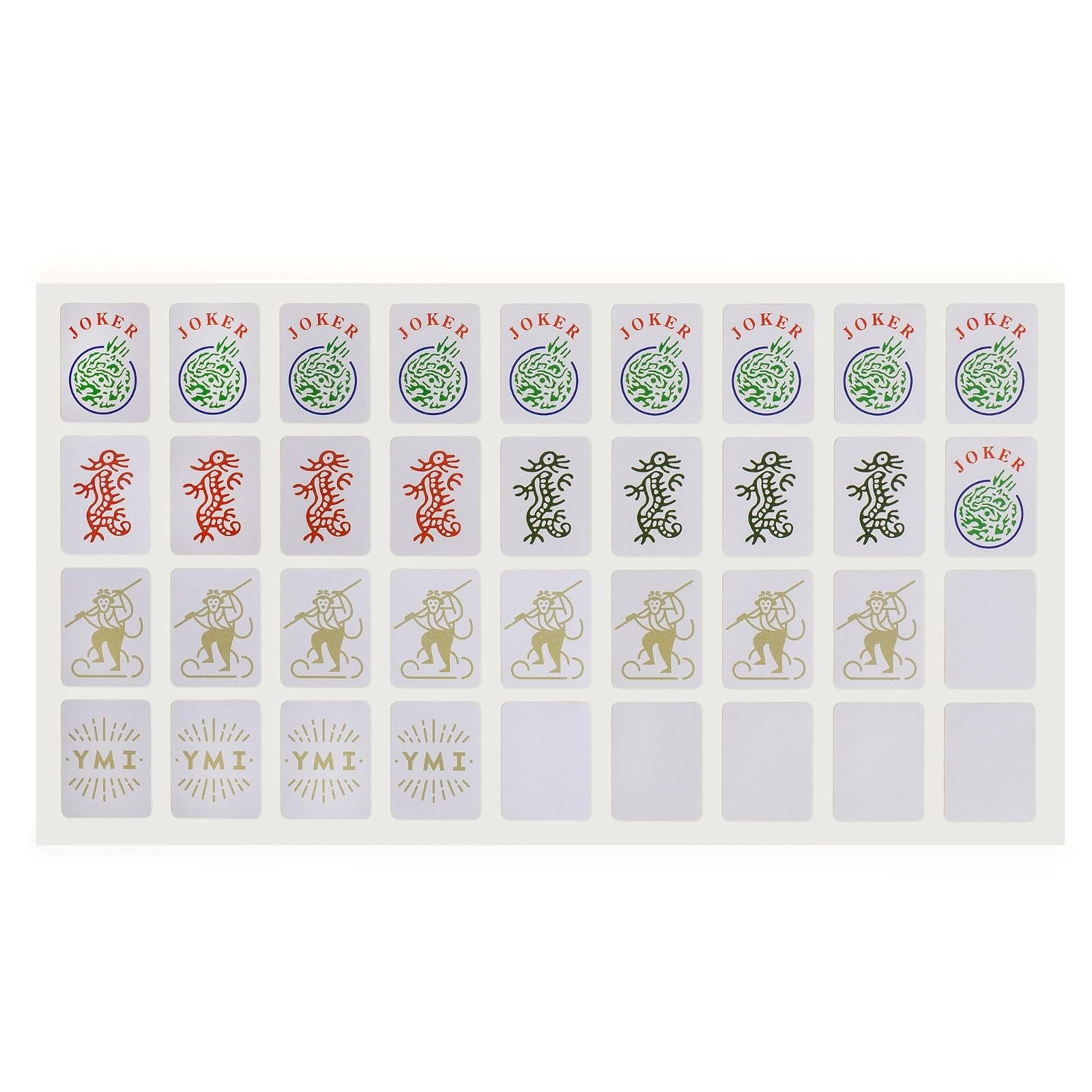 Yellow Mountain Imports American Mahjong Tile Decal Stickers 180pc Set