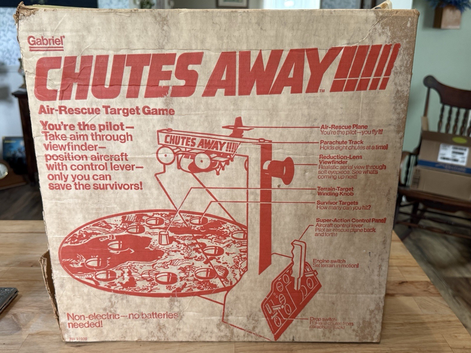 Vintage 1977 Gabriel Chutes Away Air-Rescue Target Game Complete Works!