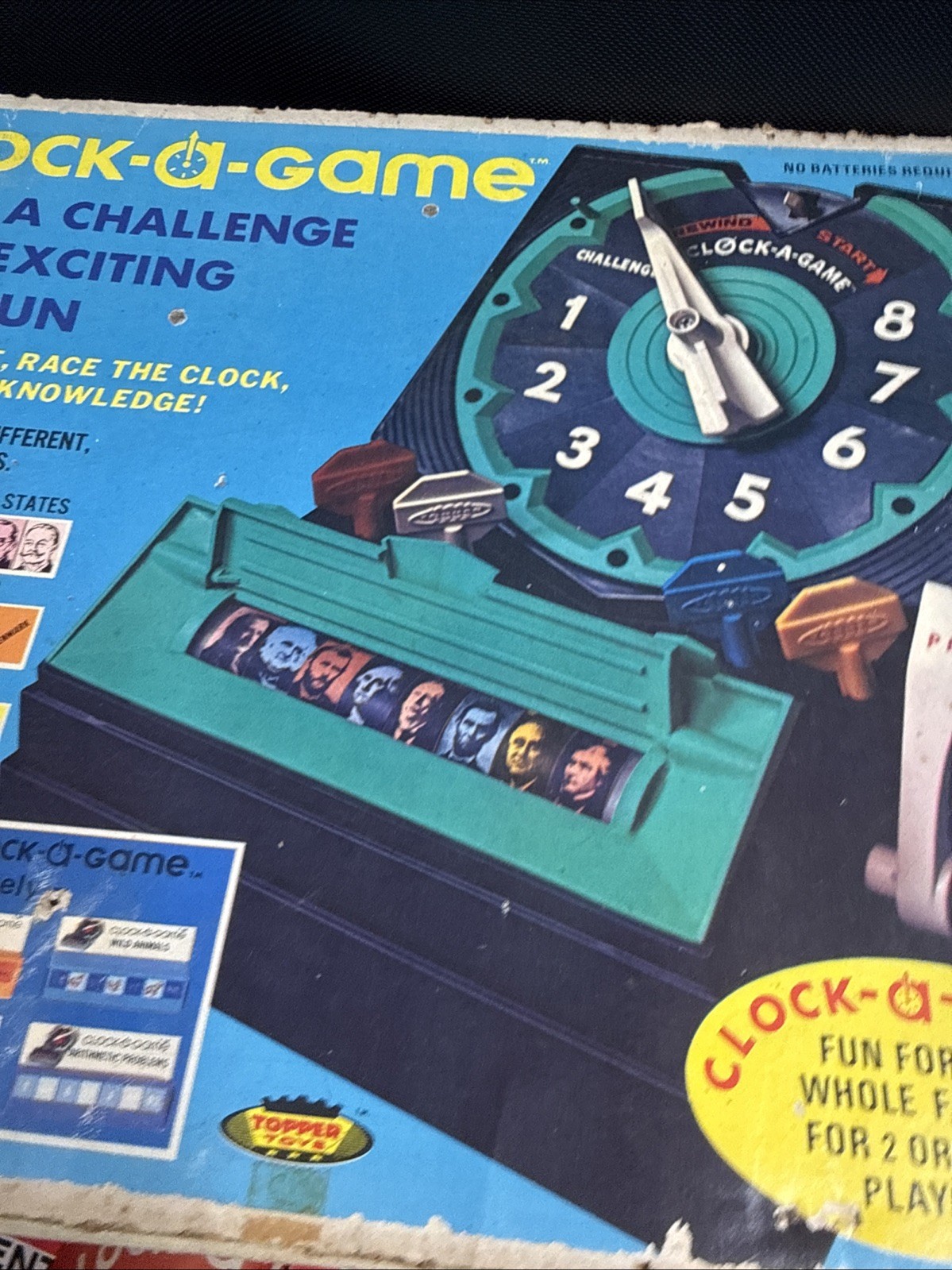 Topper Toys Clock-A-Game Trivia Vintage In Box Working Complete