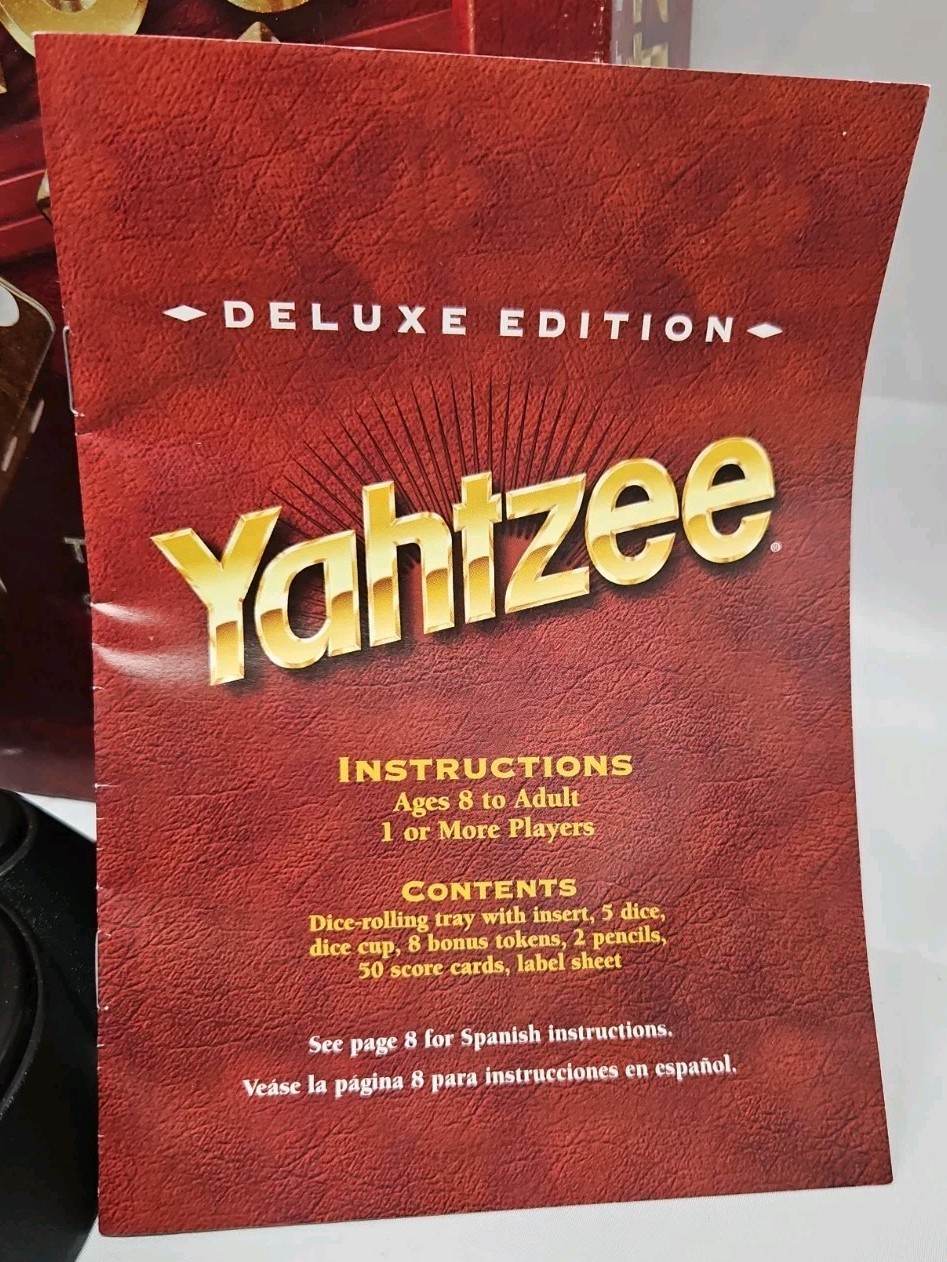 Yahtzee Deluxe Edition Gold Dice Vintage 1997 Game Shake, New Pencils Complete
