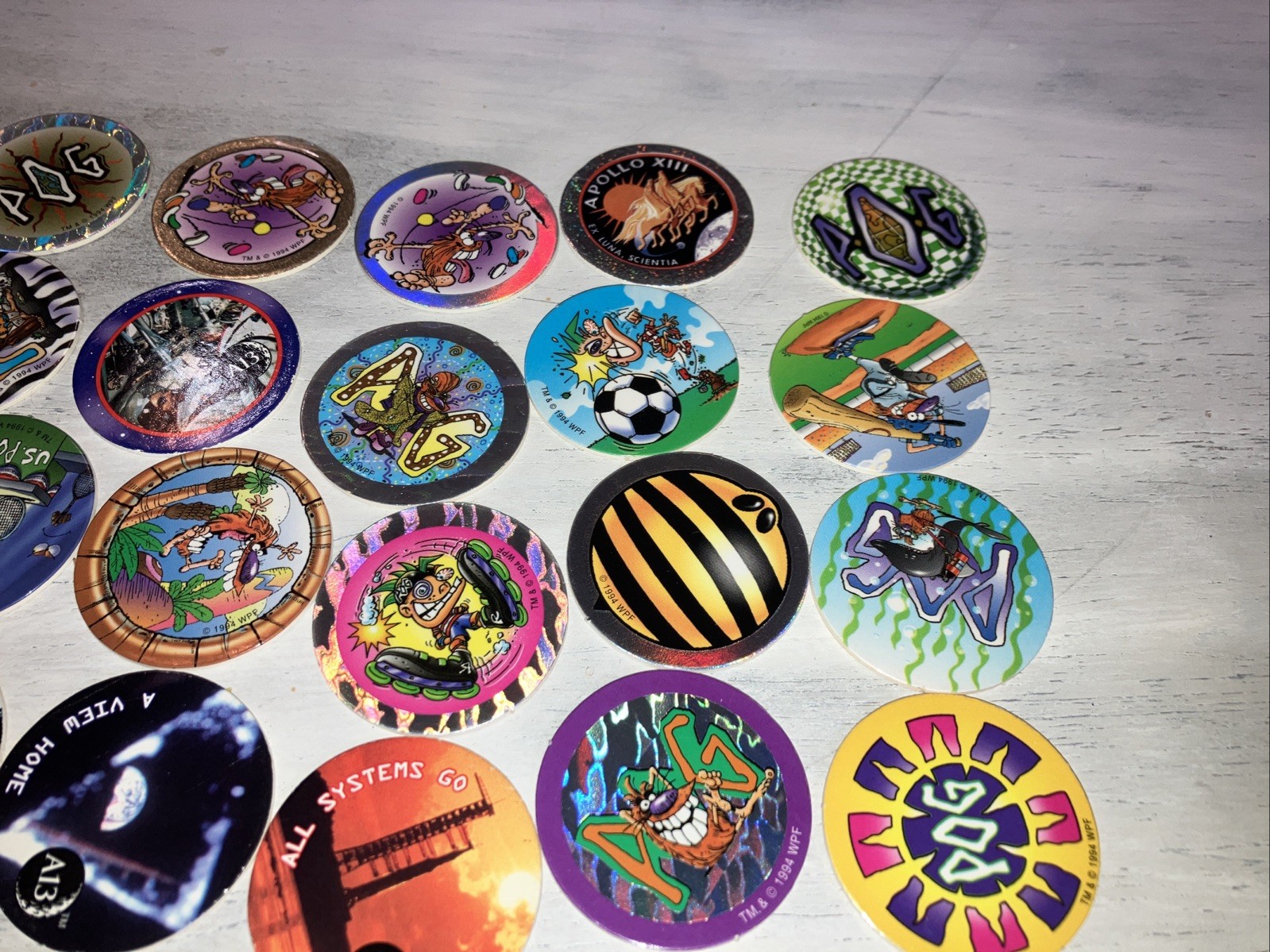 Lot of 34 Pogs from 1994/95 The World Pog Federation Authentic POG Brand WPF