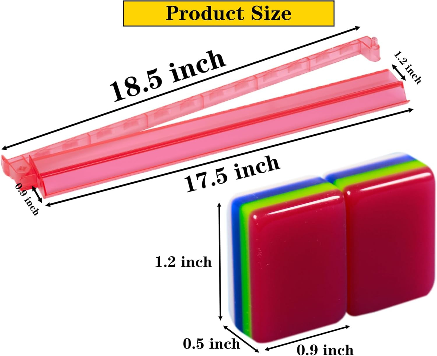 4-Layer Mahjong Tile Set 1.2-Inch Rose Red 166 American Mahjong Tile Set with 4P