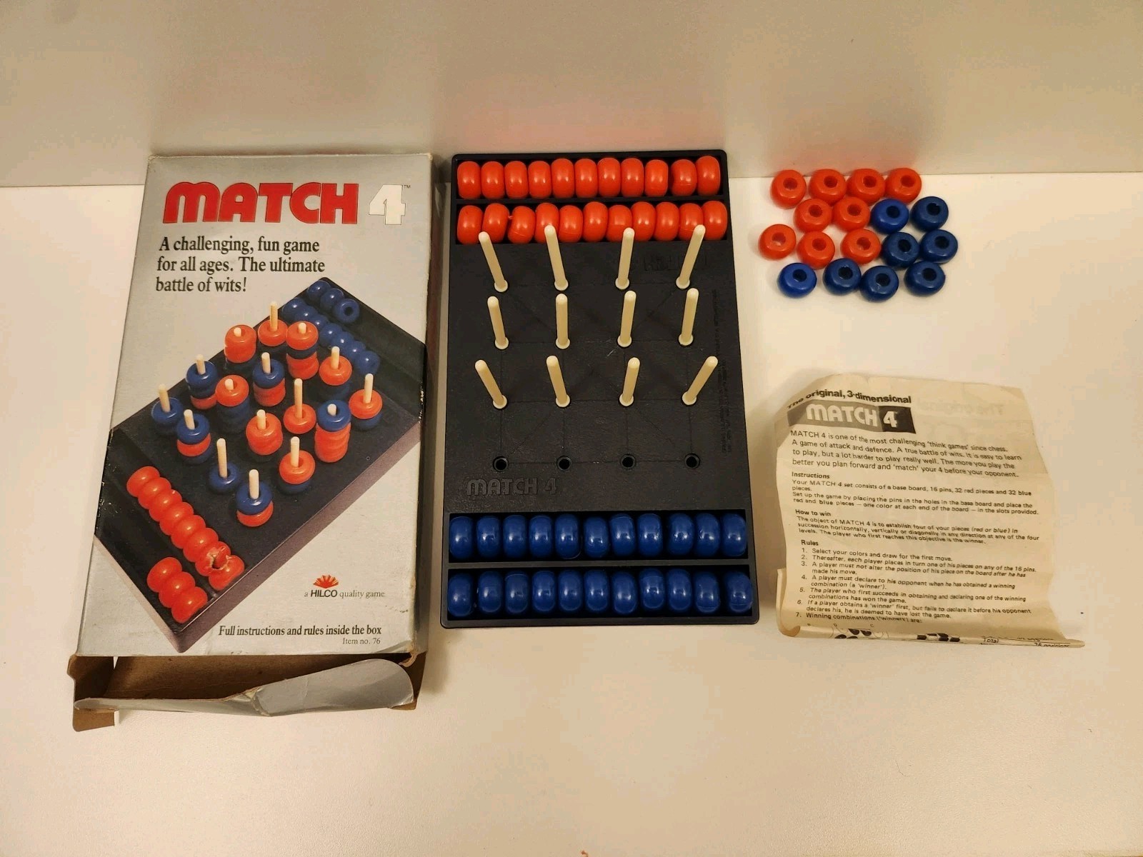 Vintage 1988 Pressman Think Through Game 100% Complete Match 4 Take 5