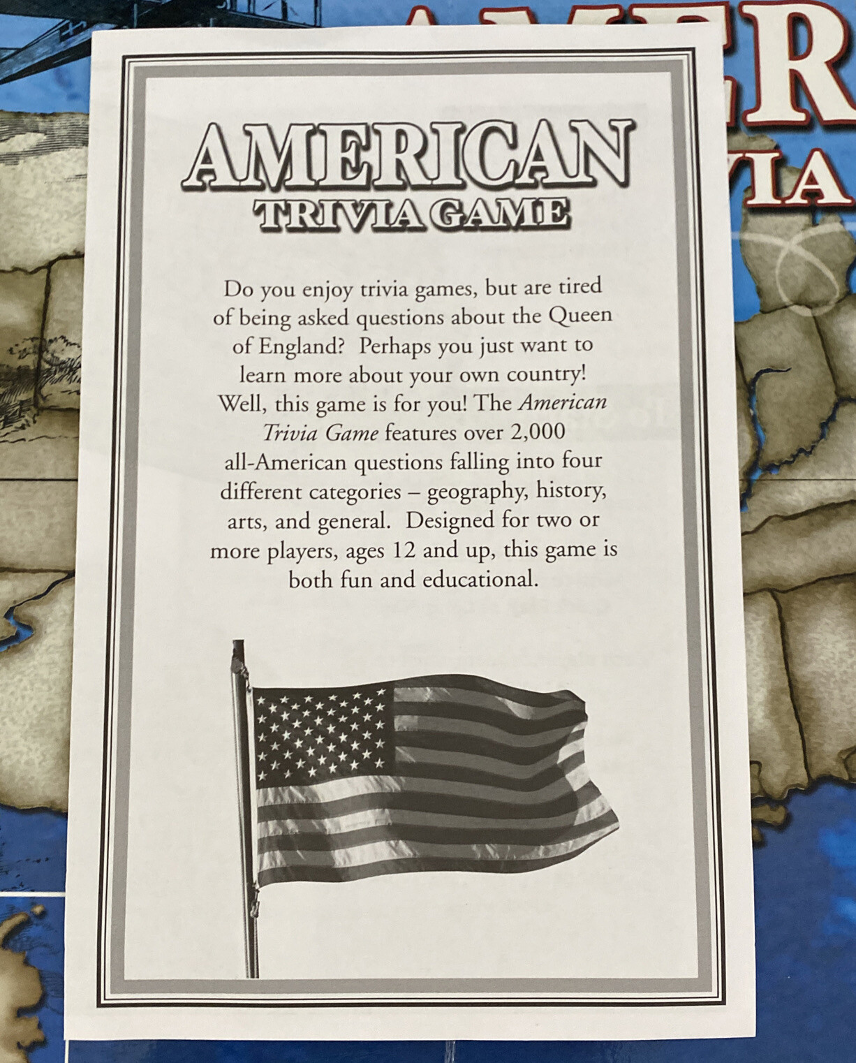 American Trivia Board Game US Trivia United States History 2004 Educational