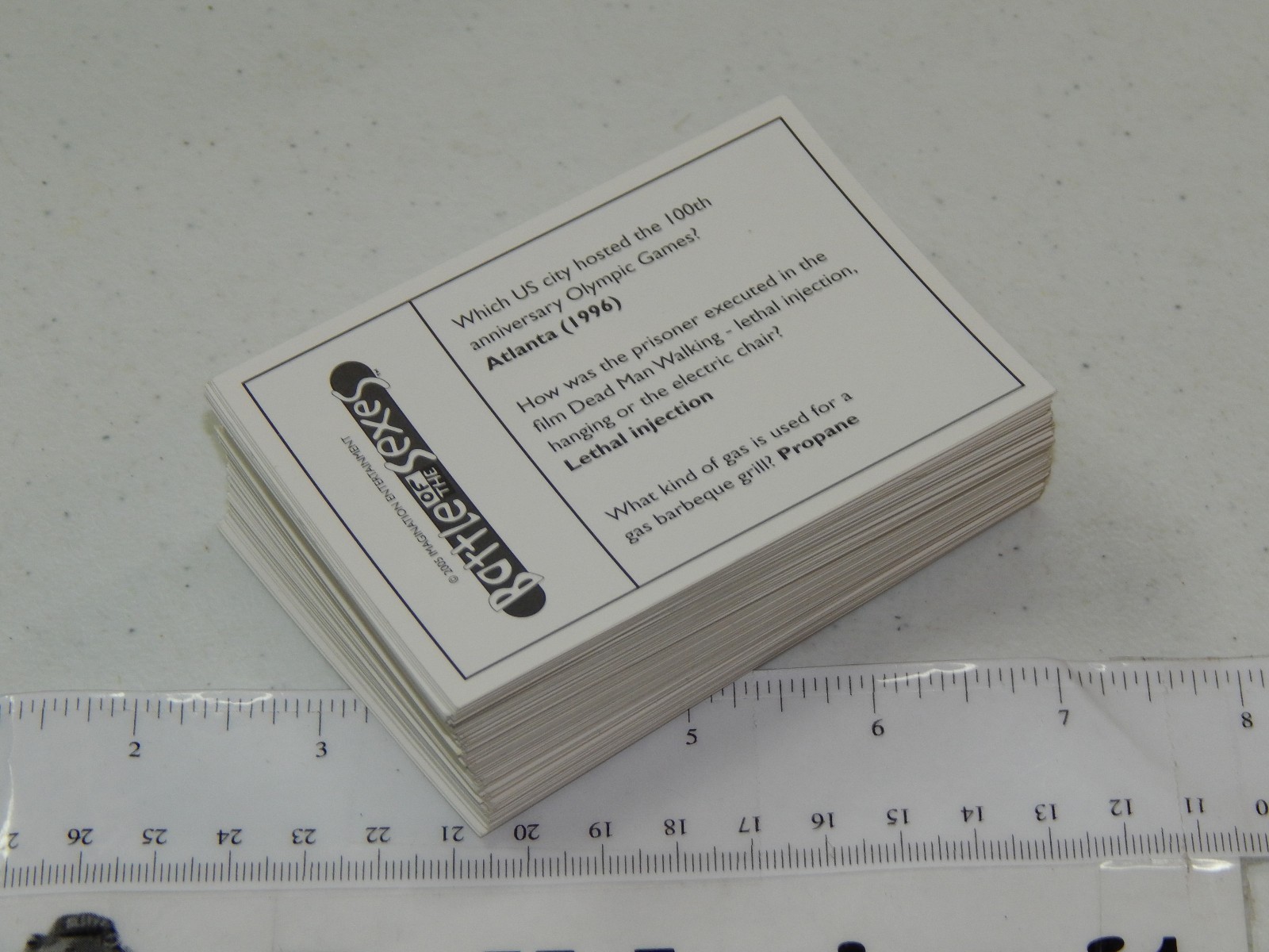 2006 Battle of the Sexes 2nd Edition Board Game Male Question Card Deck Only