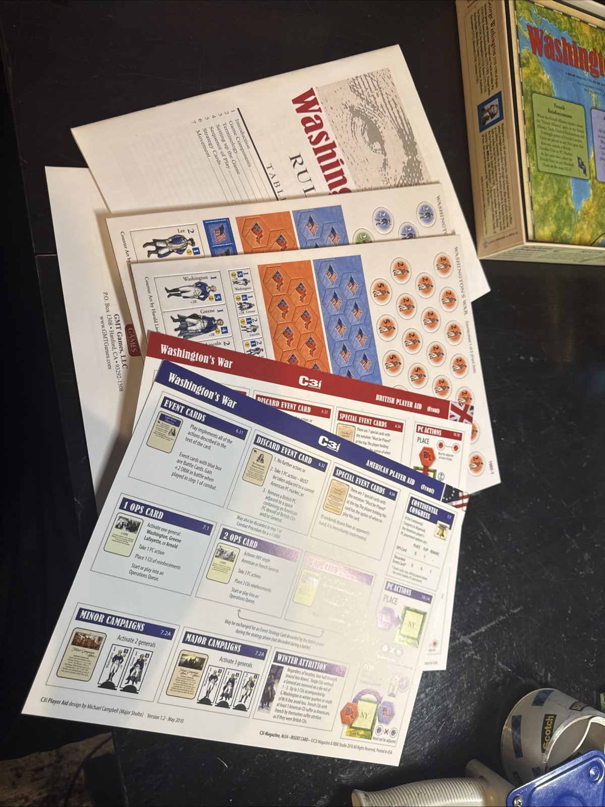Washington’s War The American Revolution GMT Games Board Game UnPunched Complete