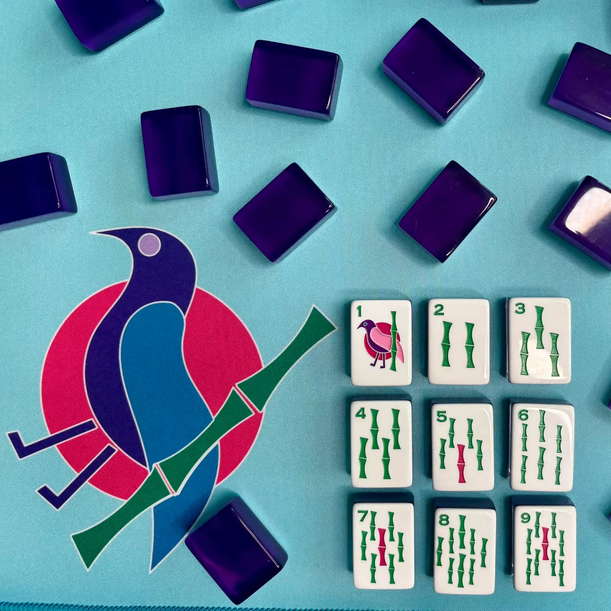 160pcs Lucky Purple Premium American Mahjong Engrave Set Fedex Delivery