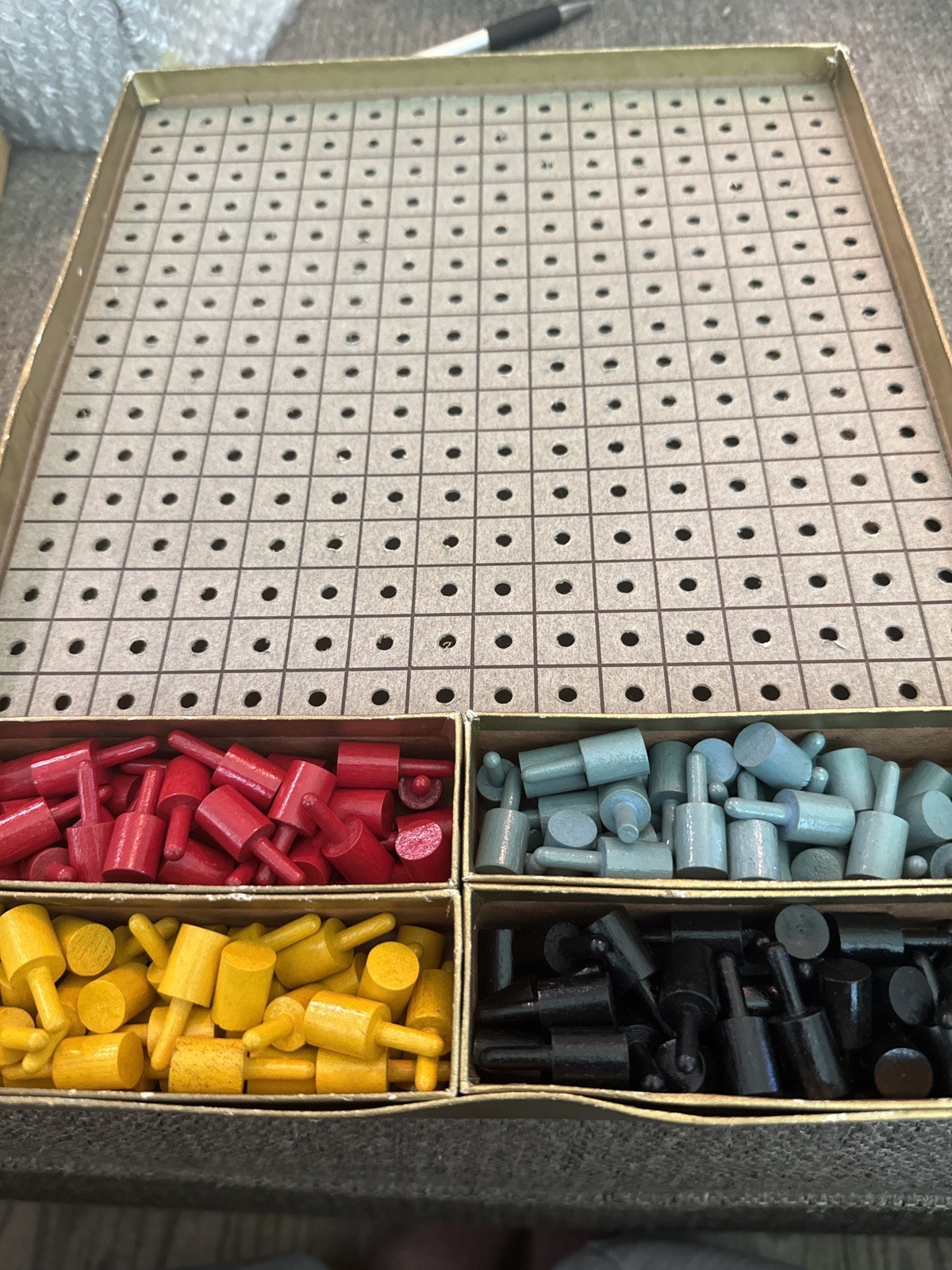 1939 Parker Brothers Pegity Board Game Complete Vintage Strategy Game Wood Pegs