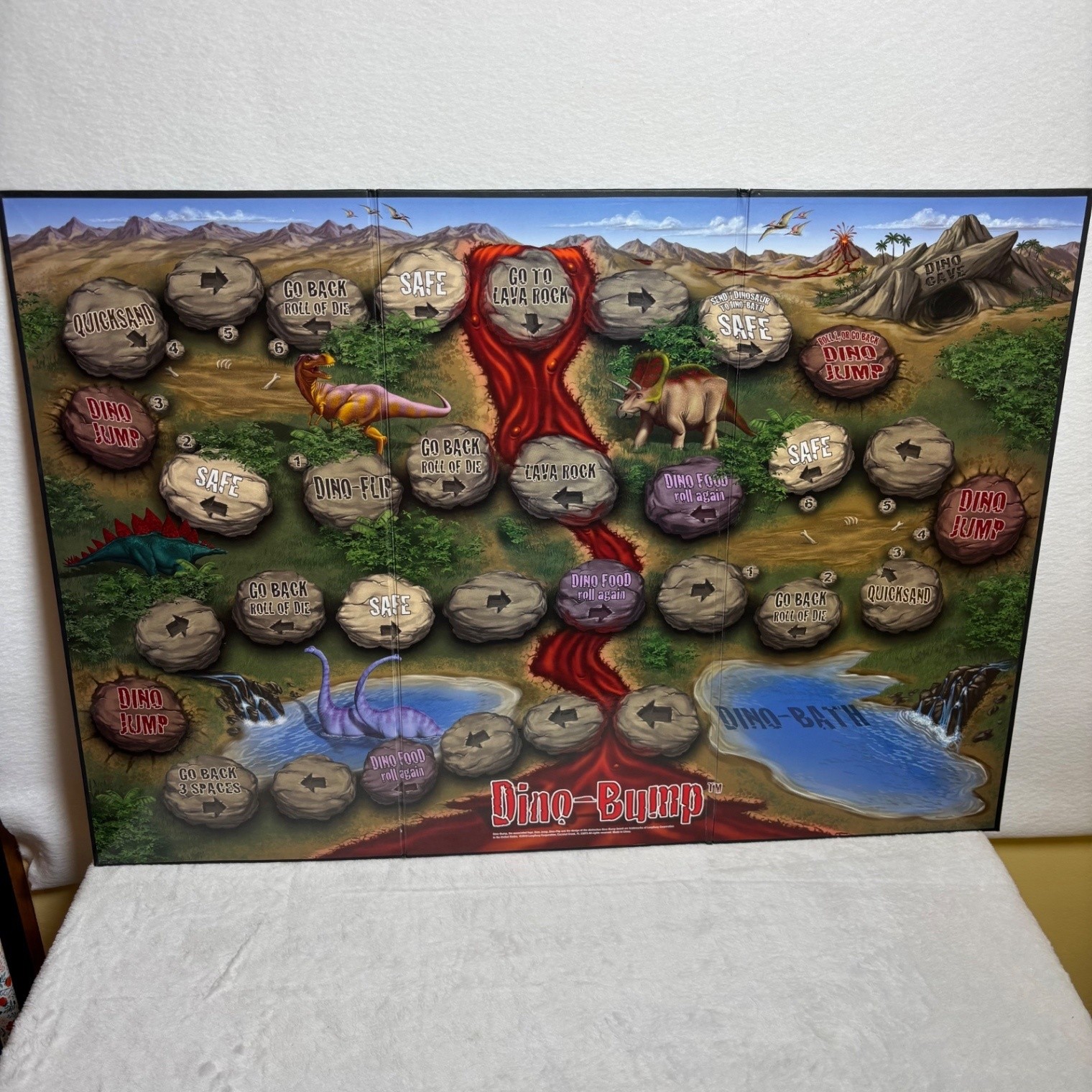 Dino-Bump Board Game Complete 2010 Ages 5 To Adult Family Game Dinosaurs Rare