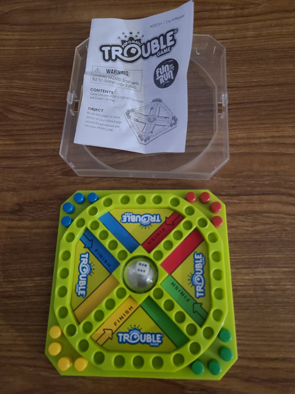 Hasbro Trouble “Fun on the Run” Travel Edition board game 5.5 X 5.5