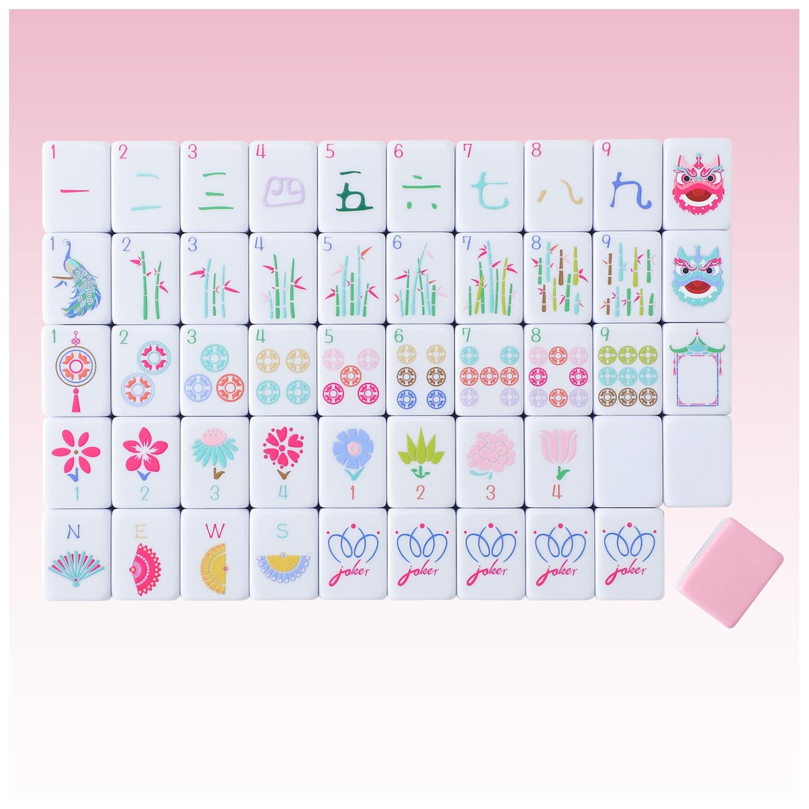 My Mahjong Trove 160 Pink American Printed 1.2 x 0.9 x 0.59 inches,