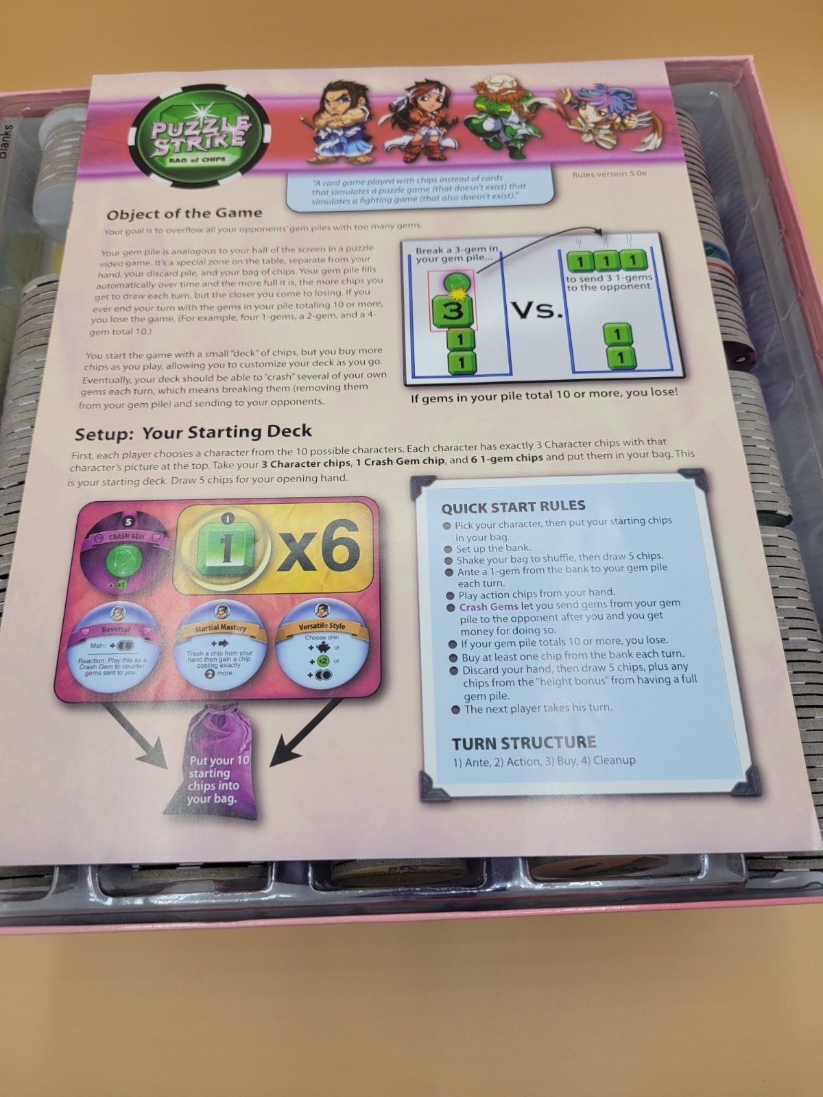 Puzzle Strike: Bag of Chips and upgrade pack by Sirlin 2nd And 3rd Set Used Read