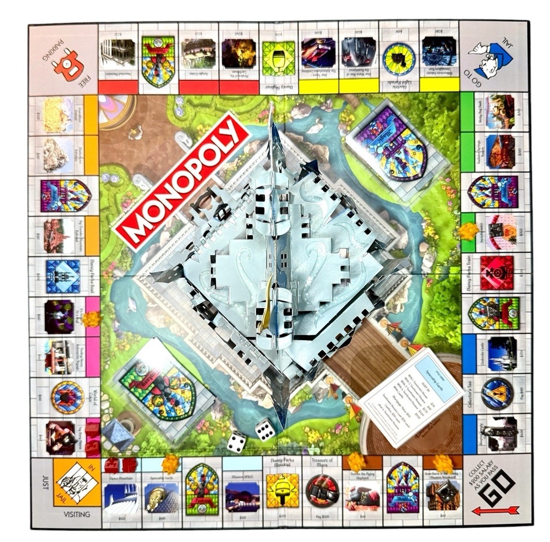 Disney Parks Theme Park Edition Monopoly Board Game Pop-Up Castle 2020 COMPLETE