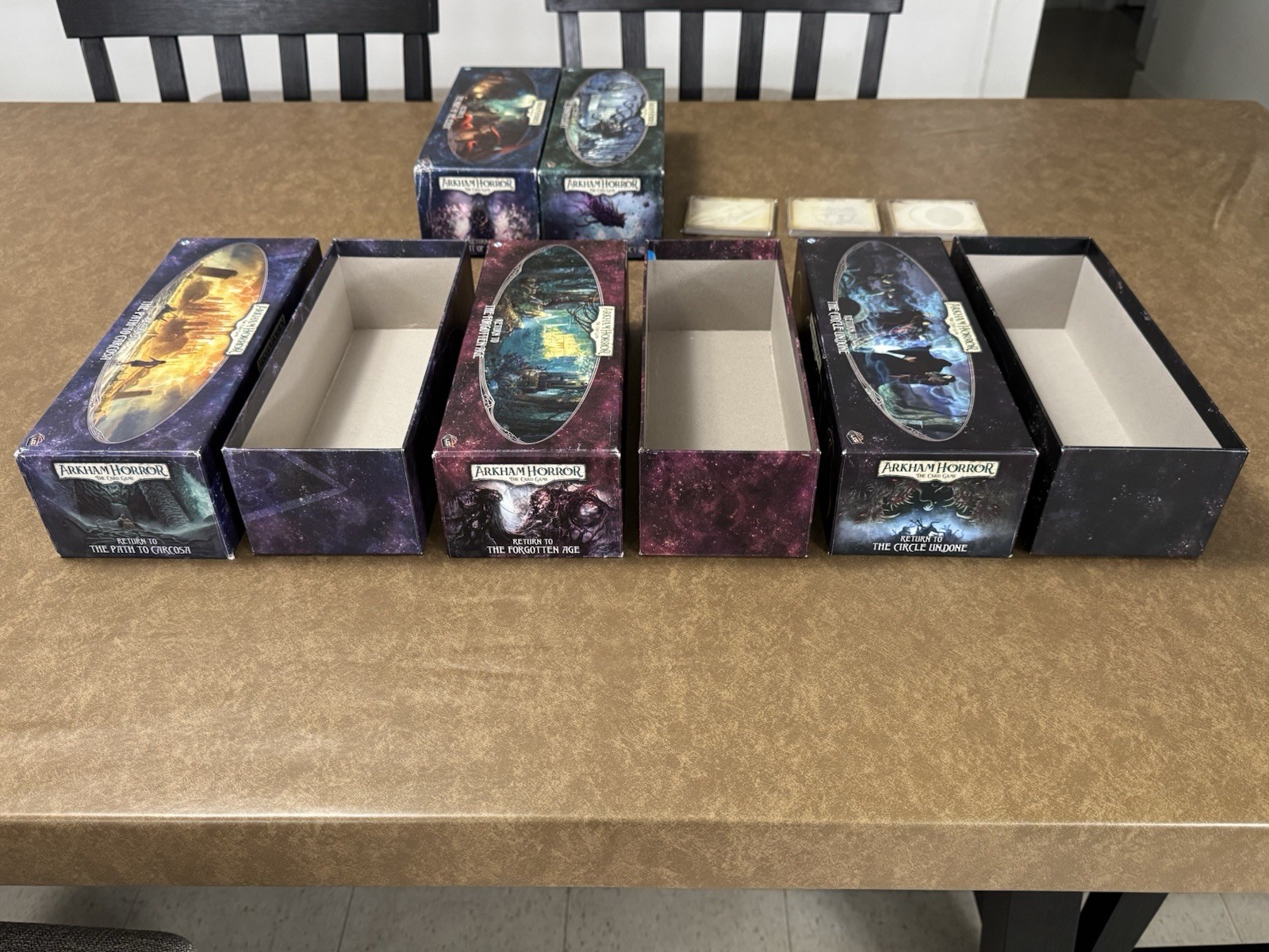 Arkham Horror LCG Lot, Return To Boxes + Dividers, Zealot Dunwich Carcosa + More