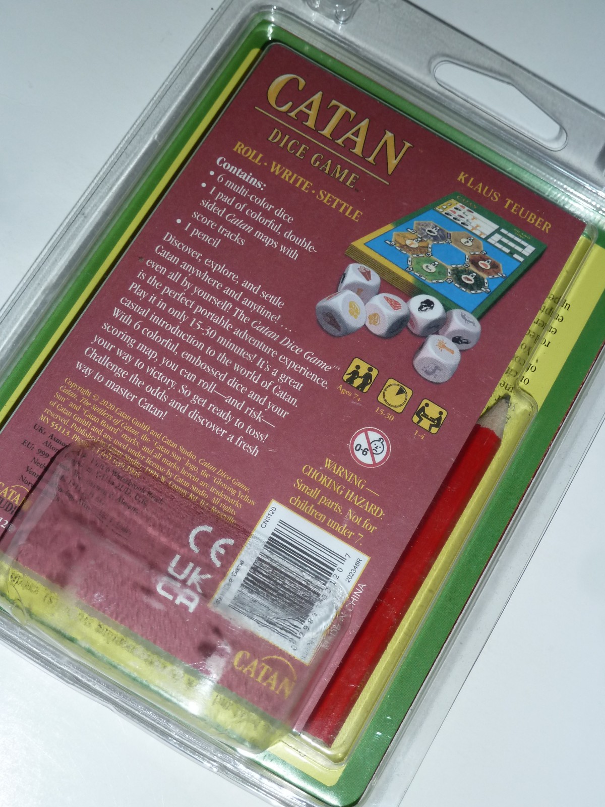 Catan Dice Game 6 Dice & score/map pad Klaus Teuber Settlers of Catan 2007!