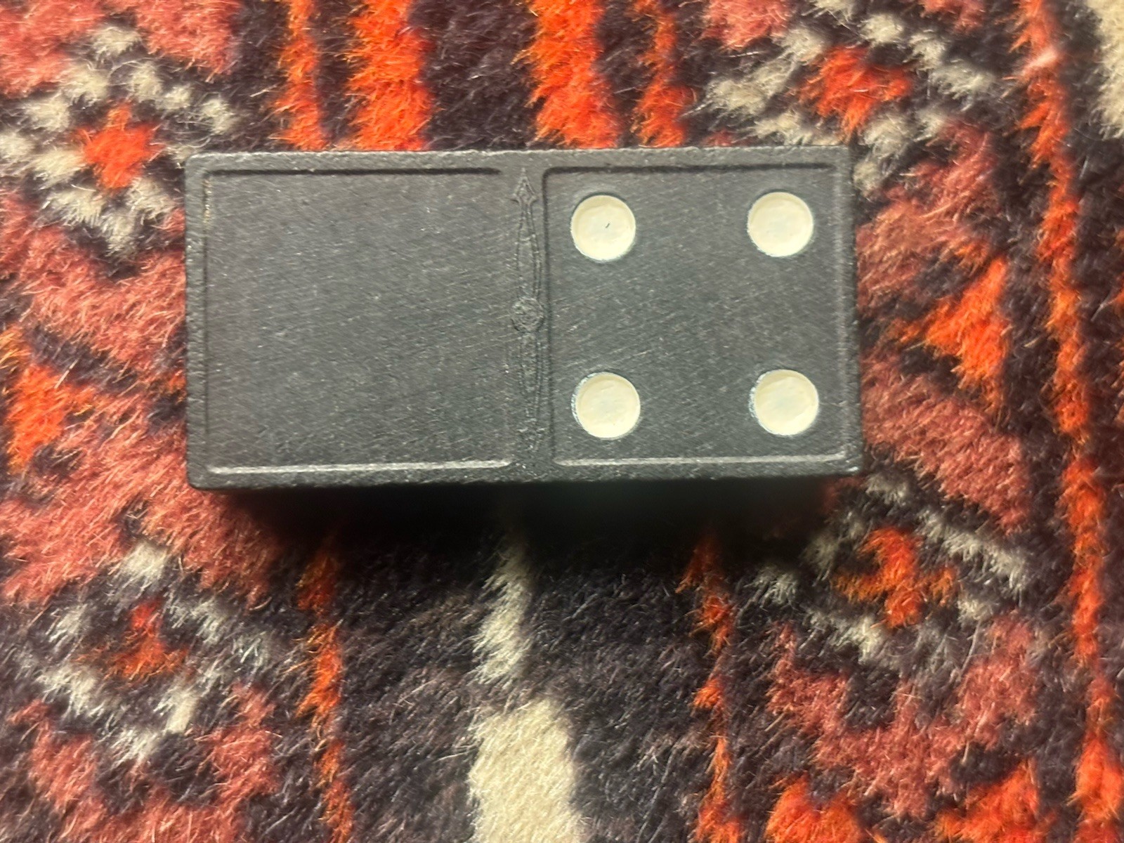 Vtg c.1950s-60s 28 Dominoes By Halsam Set 622 Double-Six Wooden Embossed Dragon