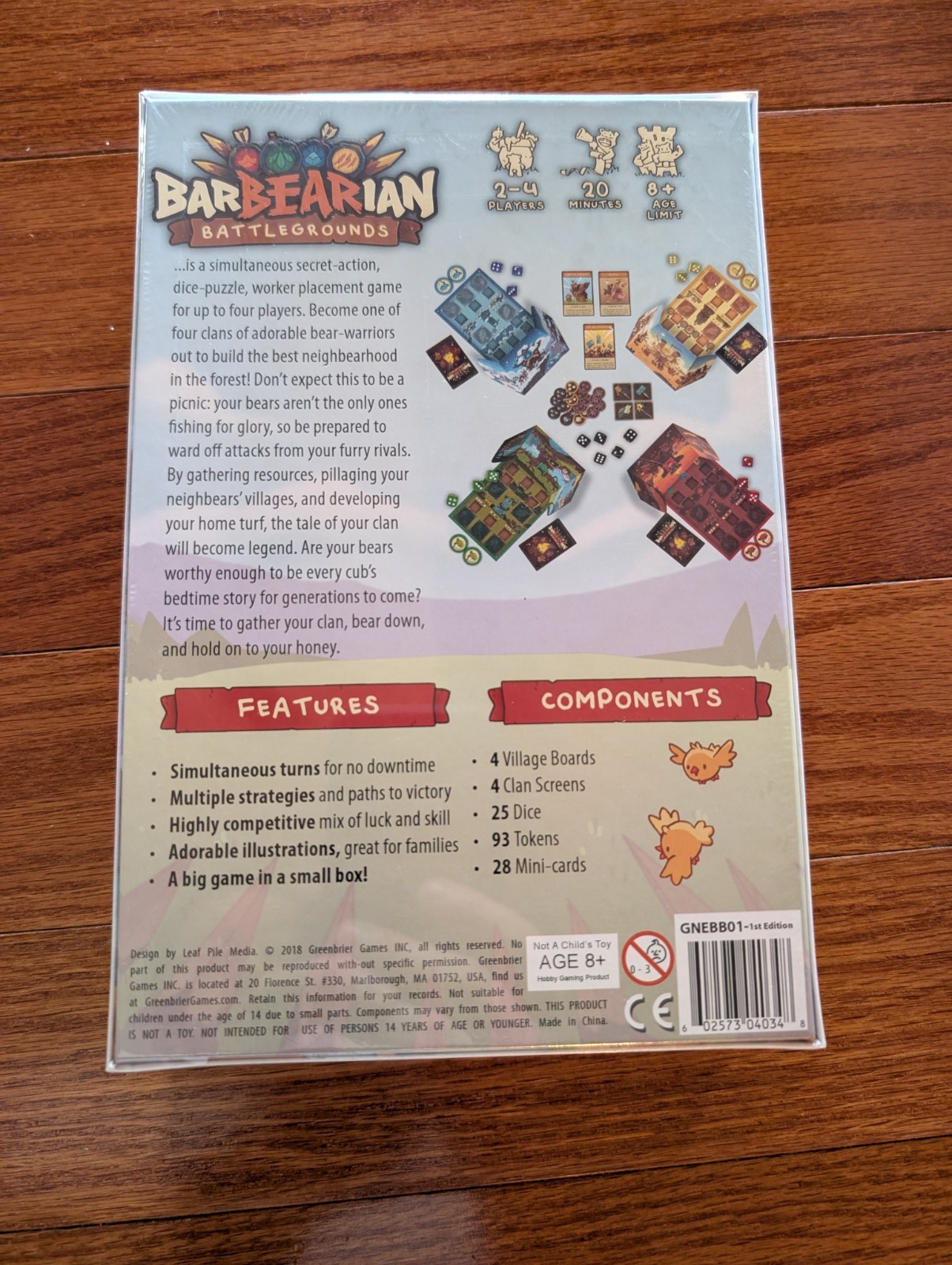 BarBEARian Battlegrounds Board Game Animals Strategy 2+ 8+