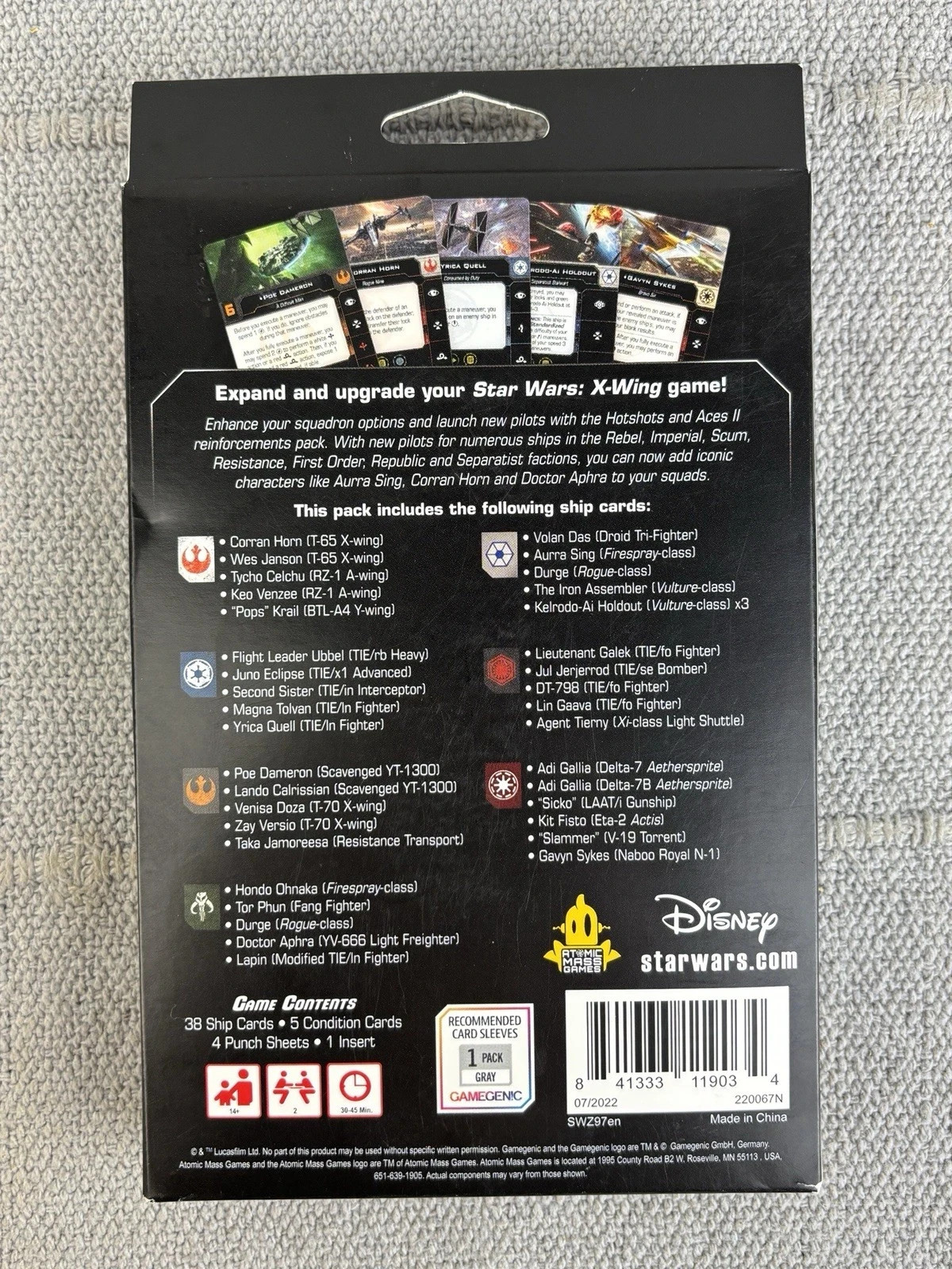 Star Wars X-Wing Hotshots and Aces II Reinforcement Pack 2022 Asmodee F3