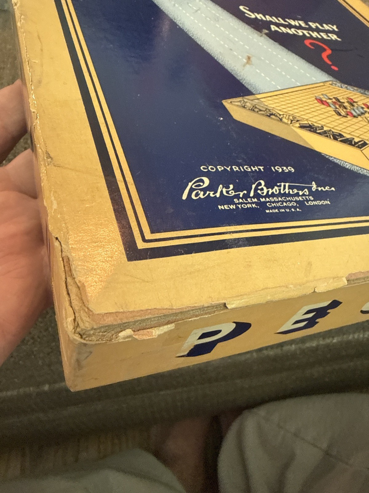 1939 Parker Brothers Pegity Board Game Complete Vintage Strategy Game Wood Pegs