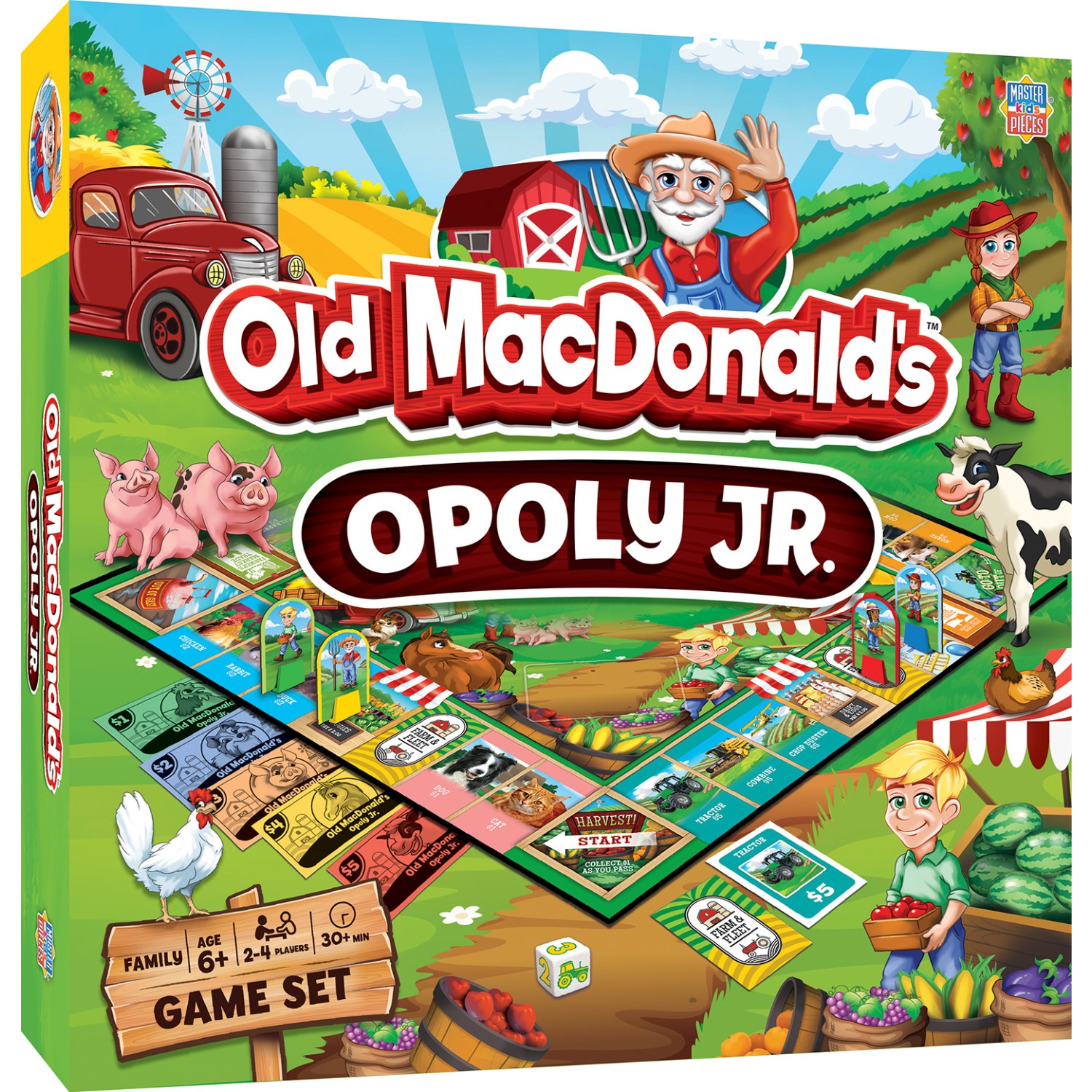 MasterPieces – Old MacDonald’s Farm Opoly Junior – Board Game for Kids