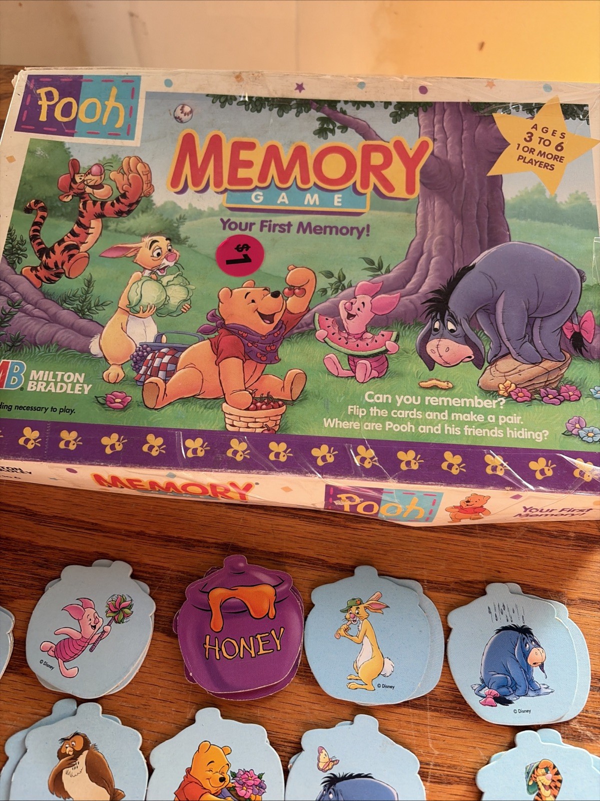 Vintage Winnie the Pooh Memory Game Matching Milton Bradley 1996