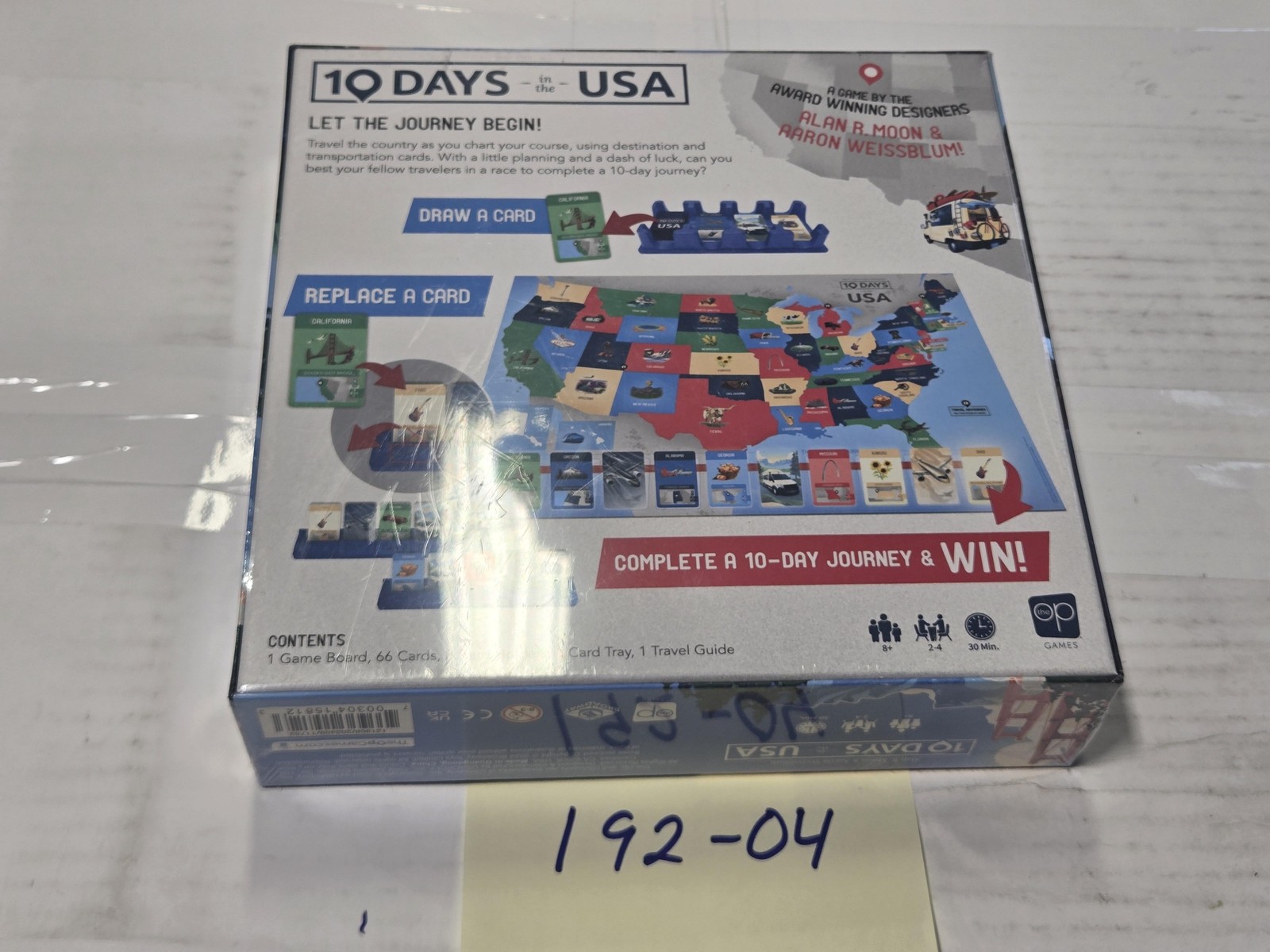 OP Games 10 Days In The USA Family Map Board Game 2-4 Players 8+ New Sealed