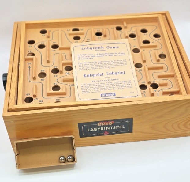 Vintage 1950 Brio Labyrinth Wooden Game with Original Box!!