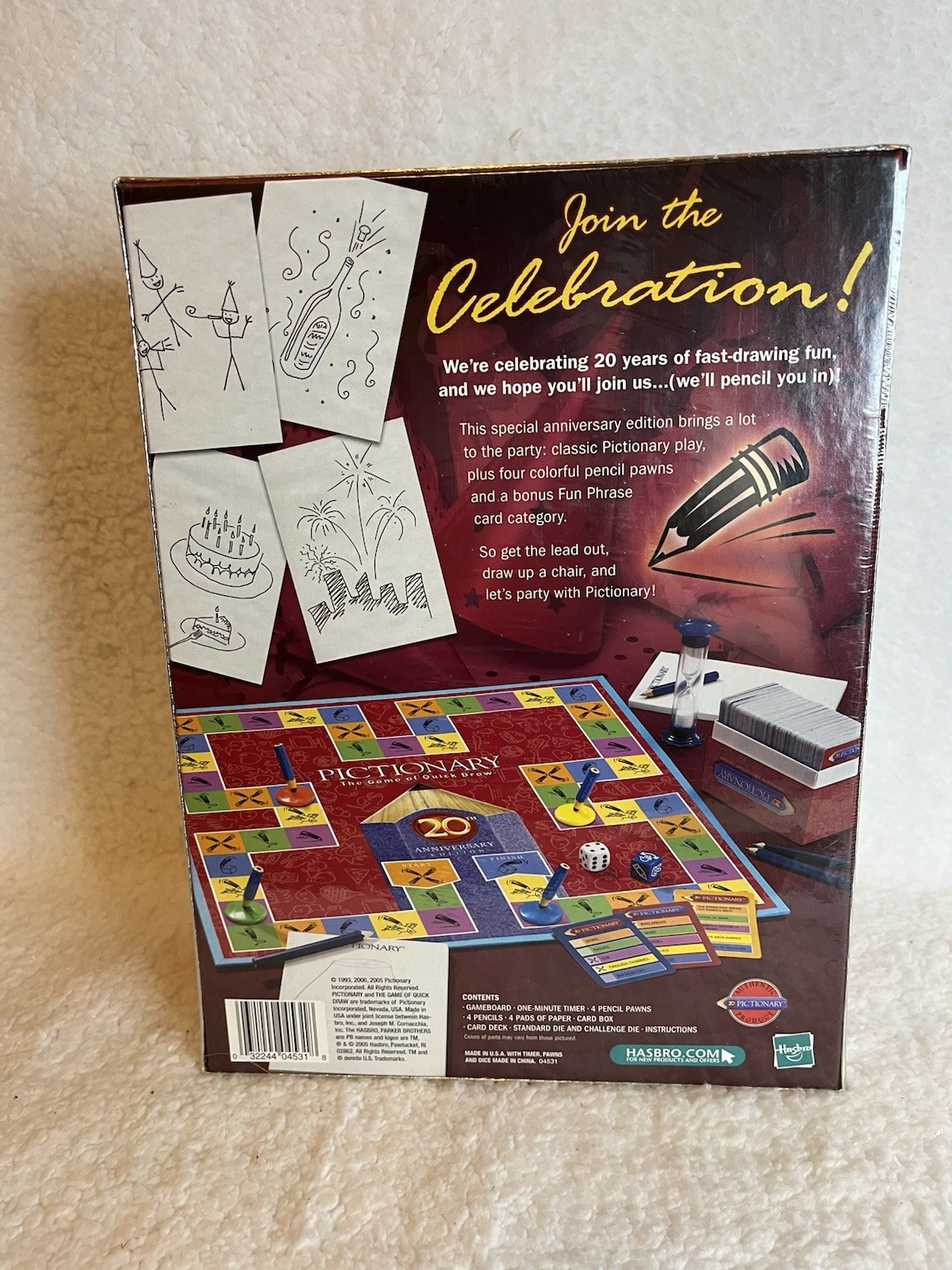 Pictionary The Game of Quick Draw 20th Anniversary Edition Parker Brother SEALED