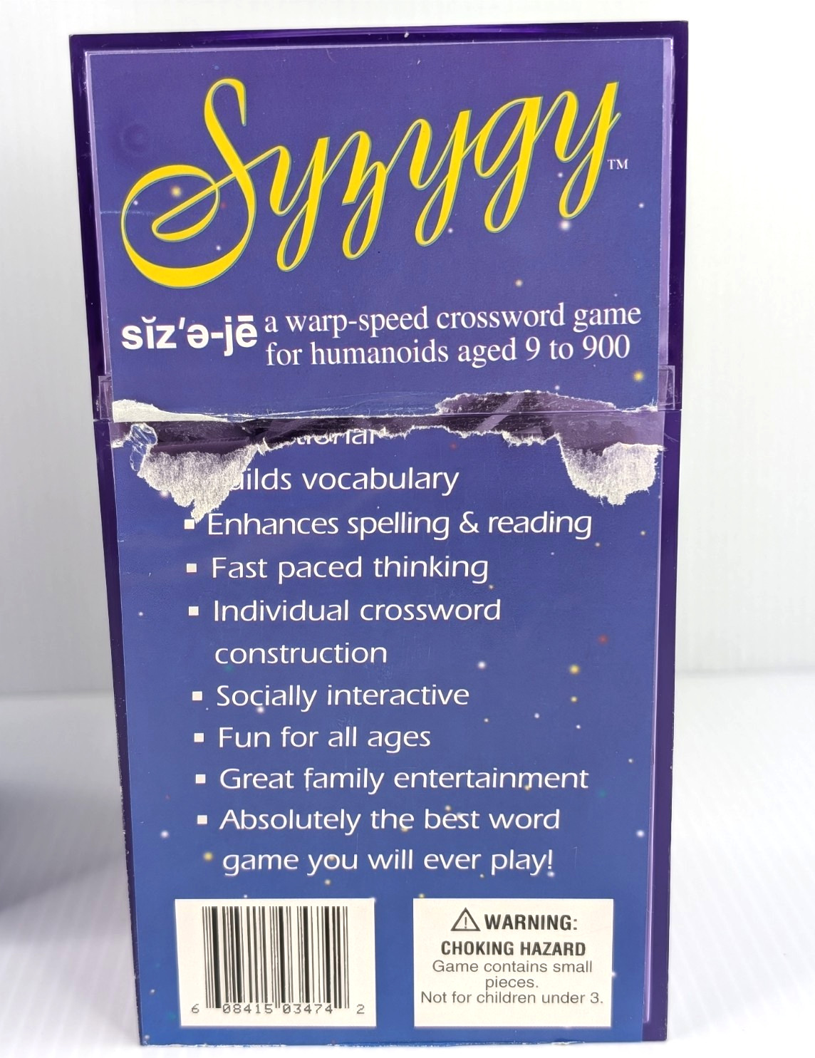 Syzygy Word Game Fast-Paced Fun-to-play Word Game 1999 Crossword 100% COMPLETE
