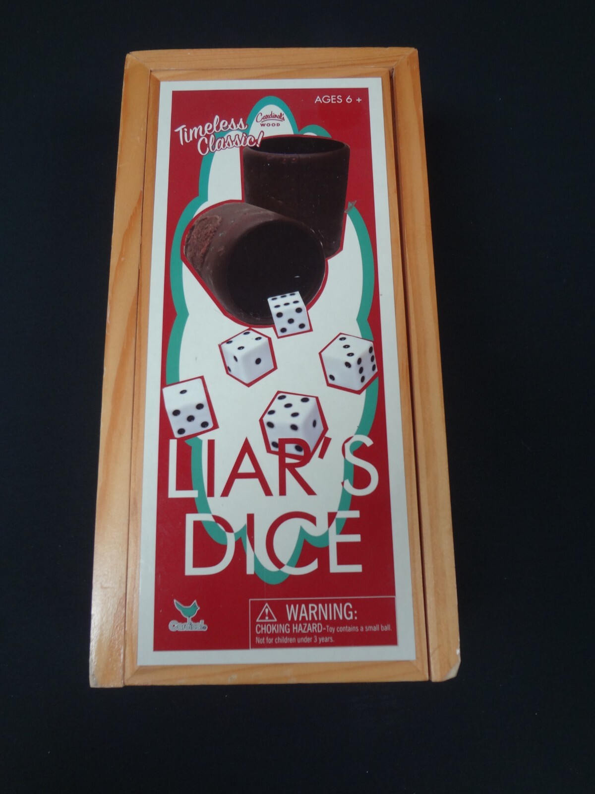 Cardinal Games Liars Dice In Wood Box Retro Game collectable – new open box