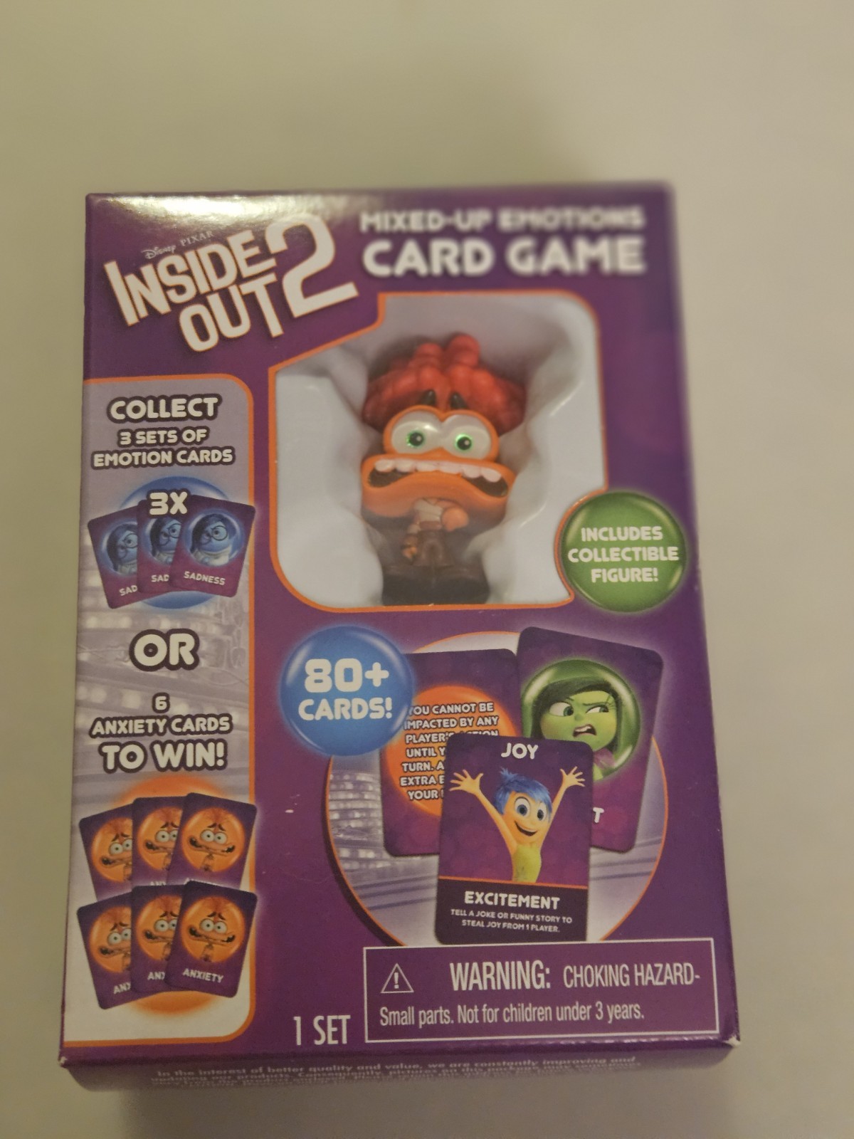 Disney Inside Out 2 Mixed Up Emotions Catd Game W/ Collectible Figurine New
