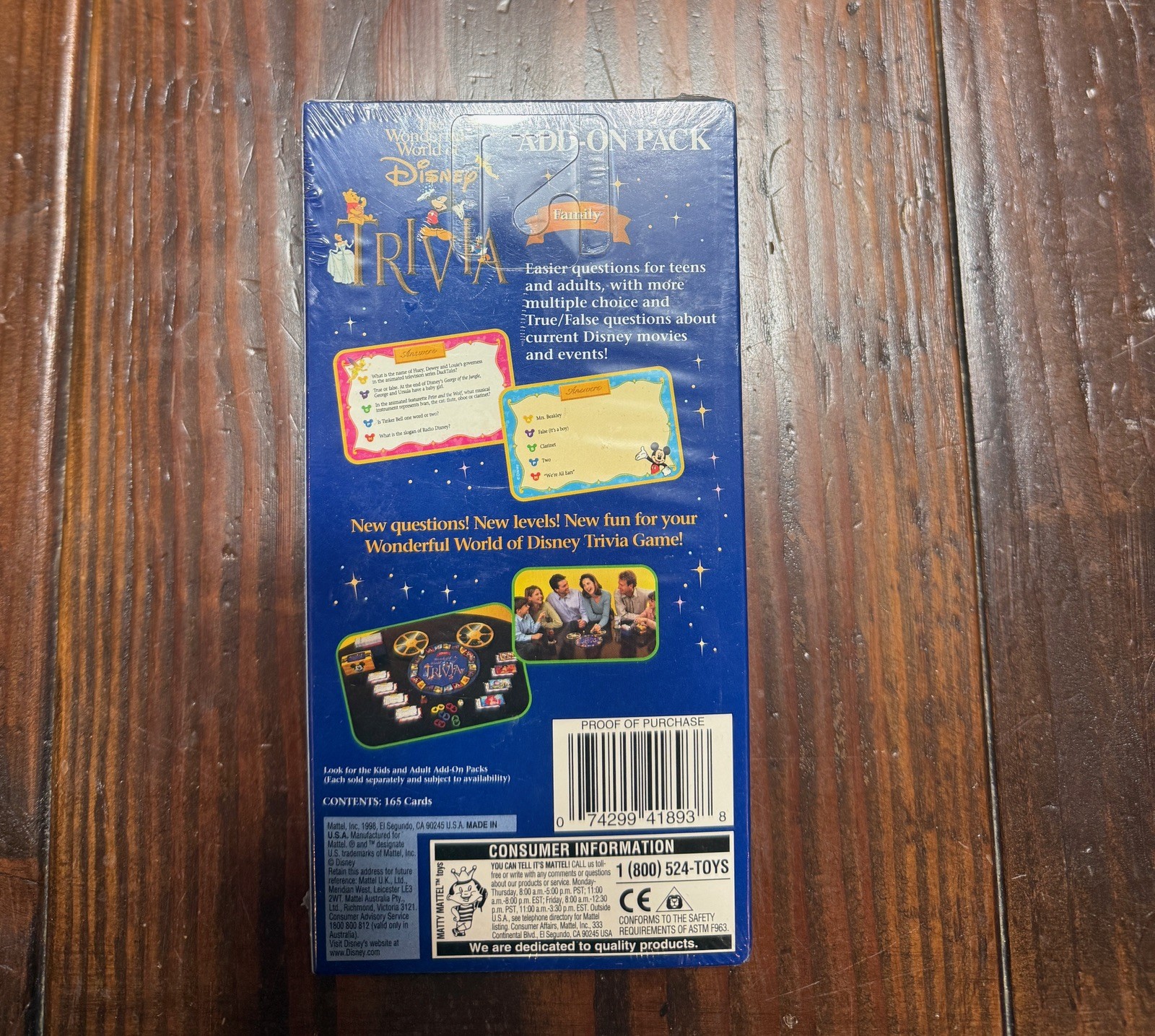 NEW Mattel Wonderful World of Disney TRIVIA Game Add-On Pack SEALED 1998