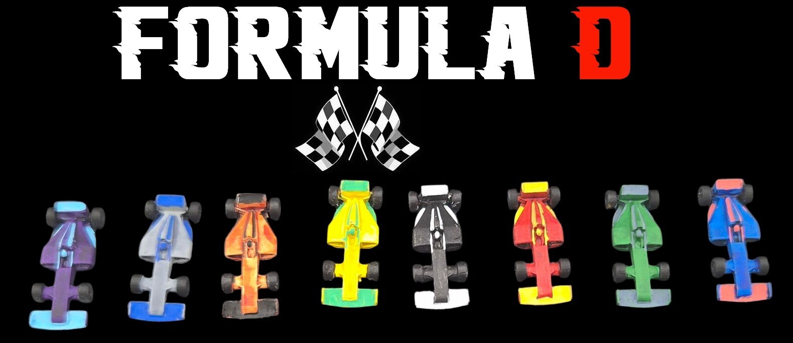 Formula D 10 painted miniature cars F1 / 10 cars F1 (20mm) painted
