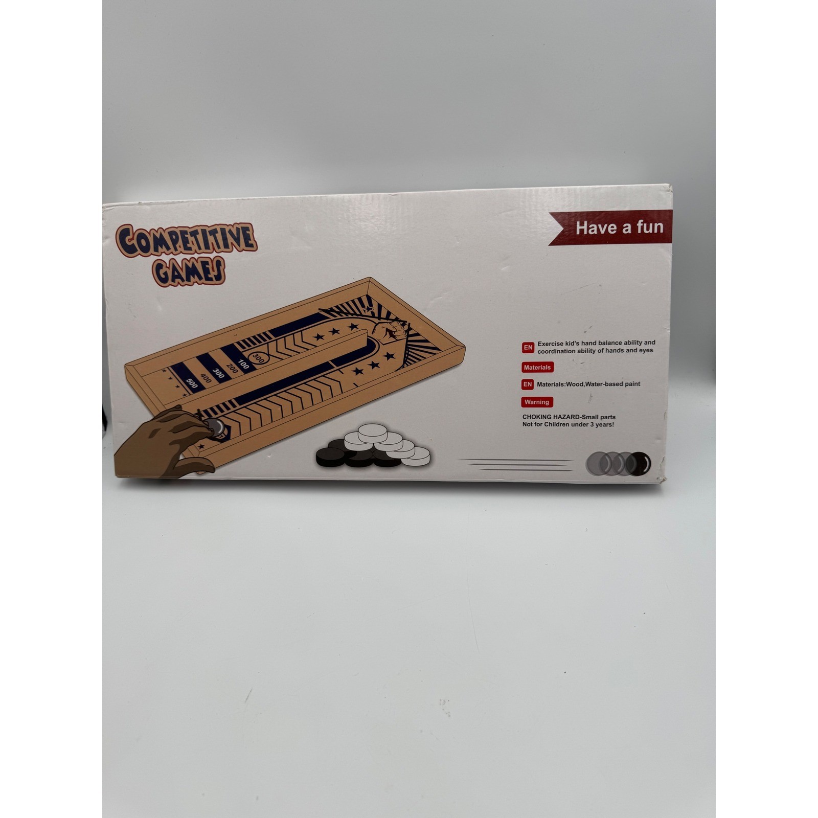 Wooden Fast Sling Puck Game Tabletop Board Game Competitive Skill Toy